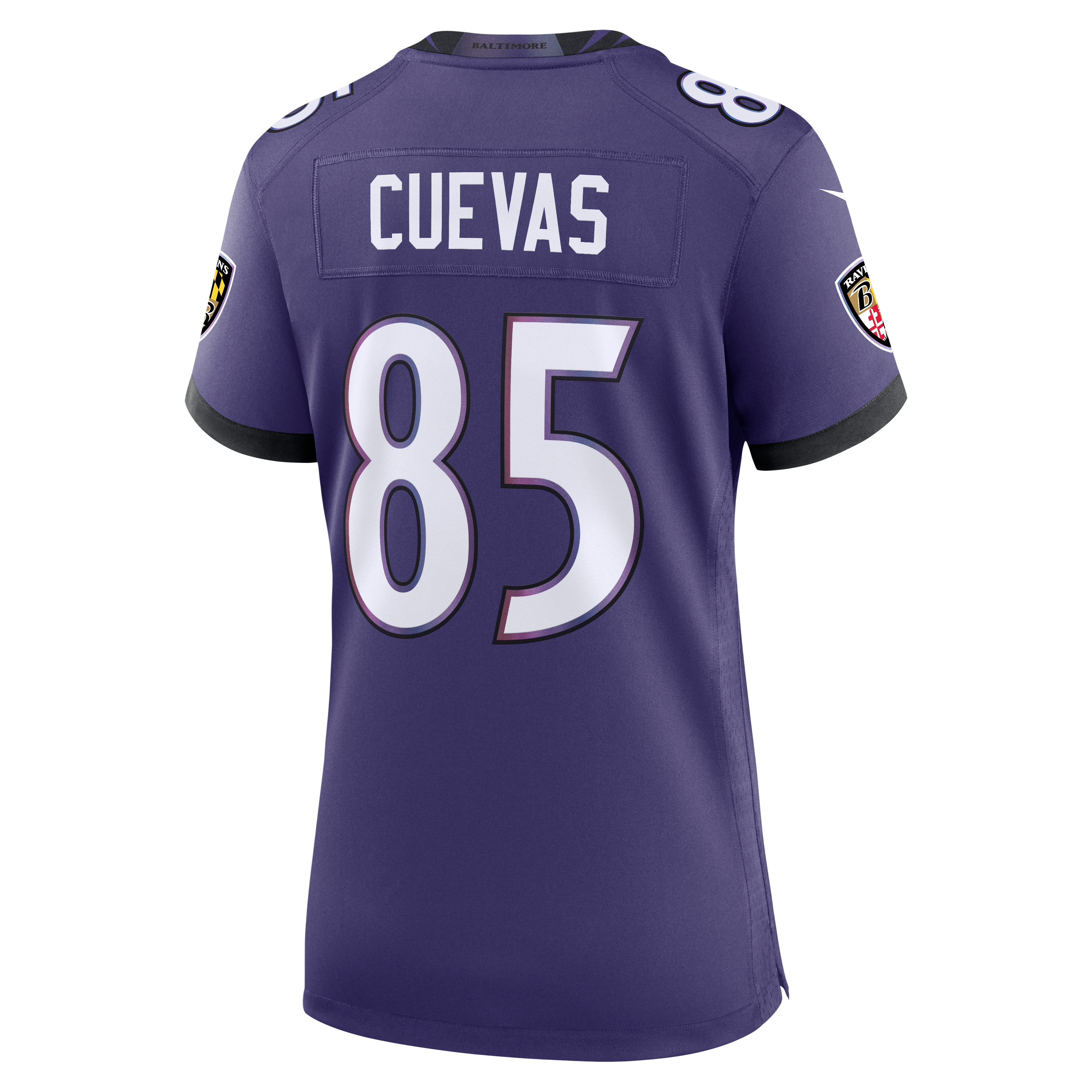 Women's Nike Josh Cuevas Purple Baltimore Ravens Team Game Jersey