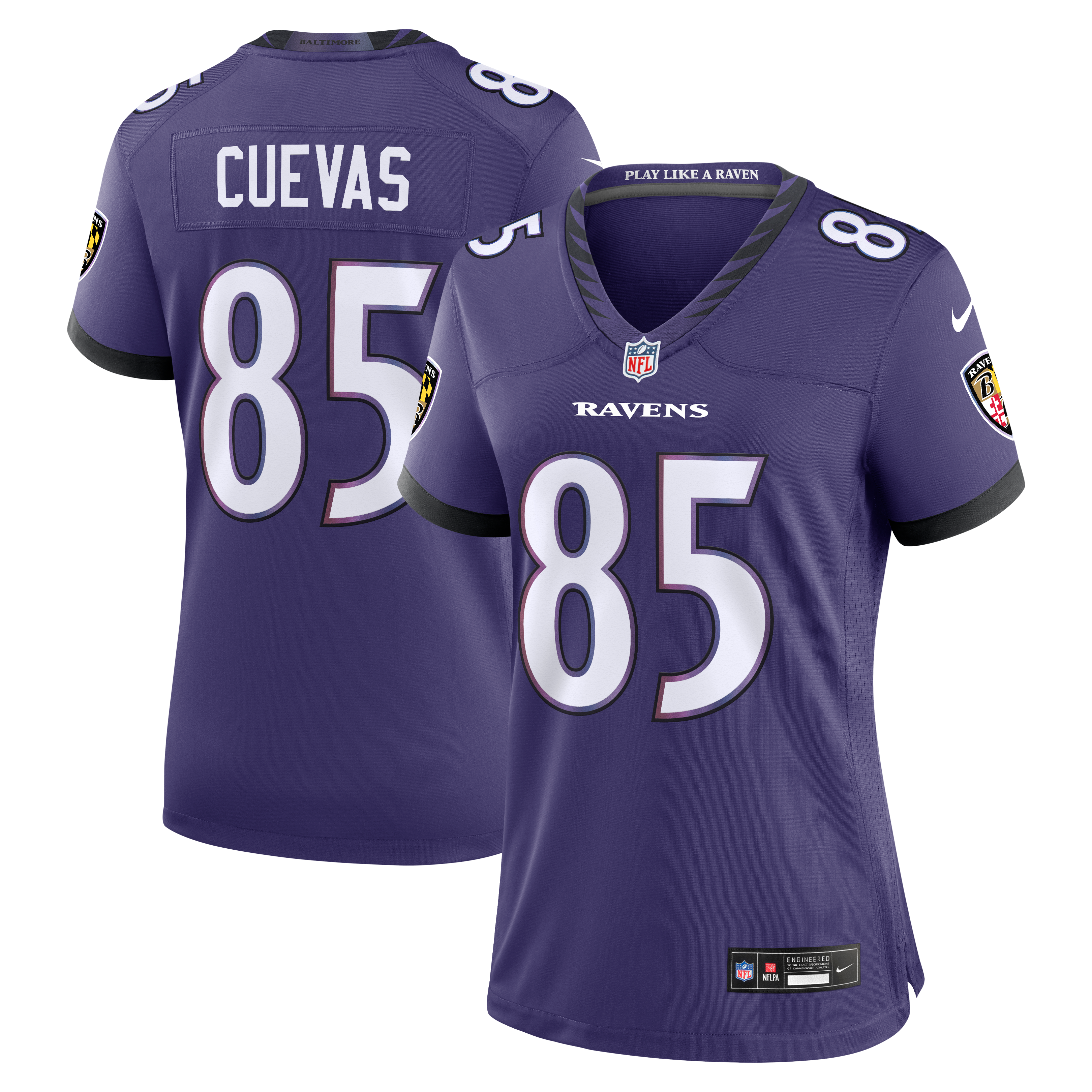 Women's Nike Josh Cuevas Purple Baltimore Ravens Team Game Jersey
