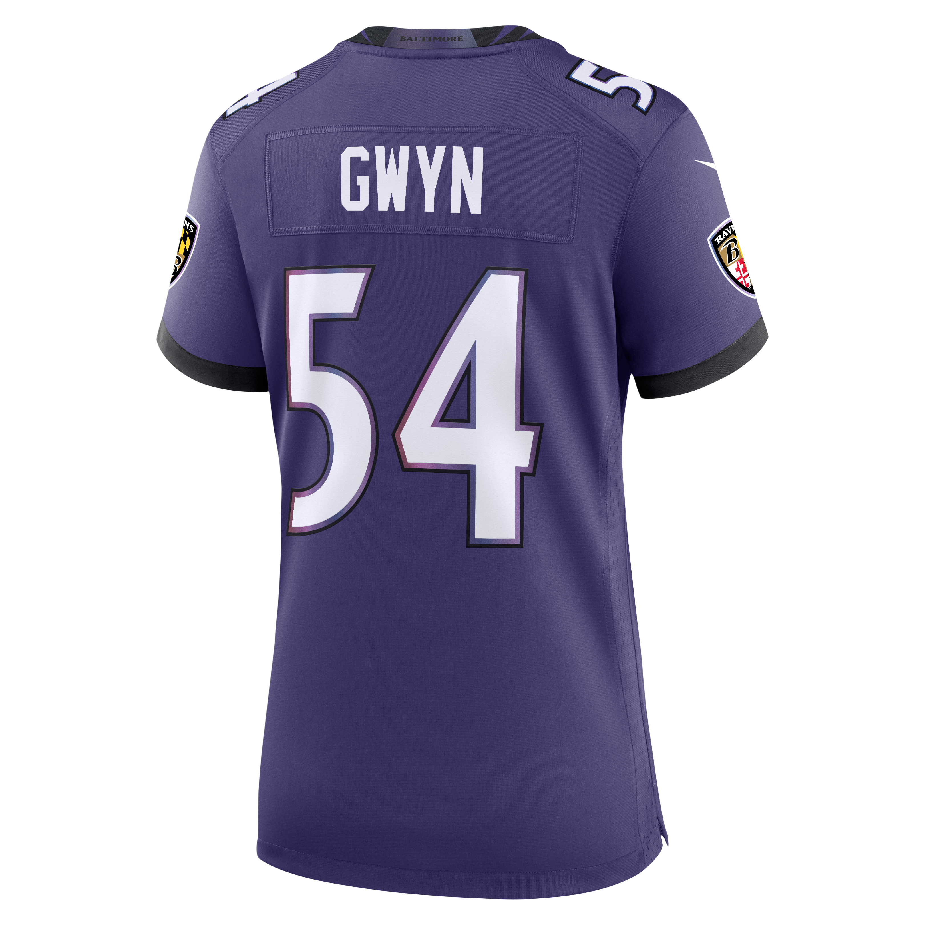 Women's Nike Jovaughn Gwyn Purple Baltimore Ravens Team Game Jersey