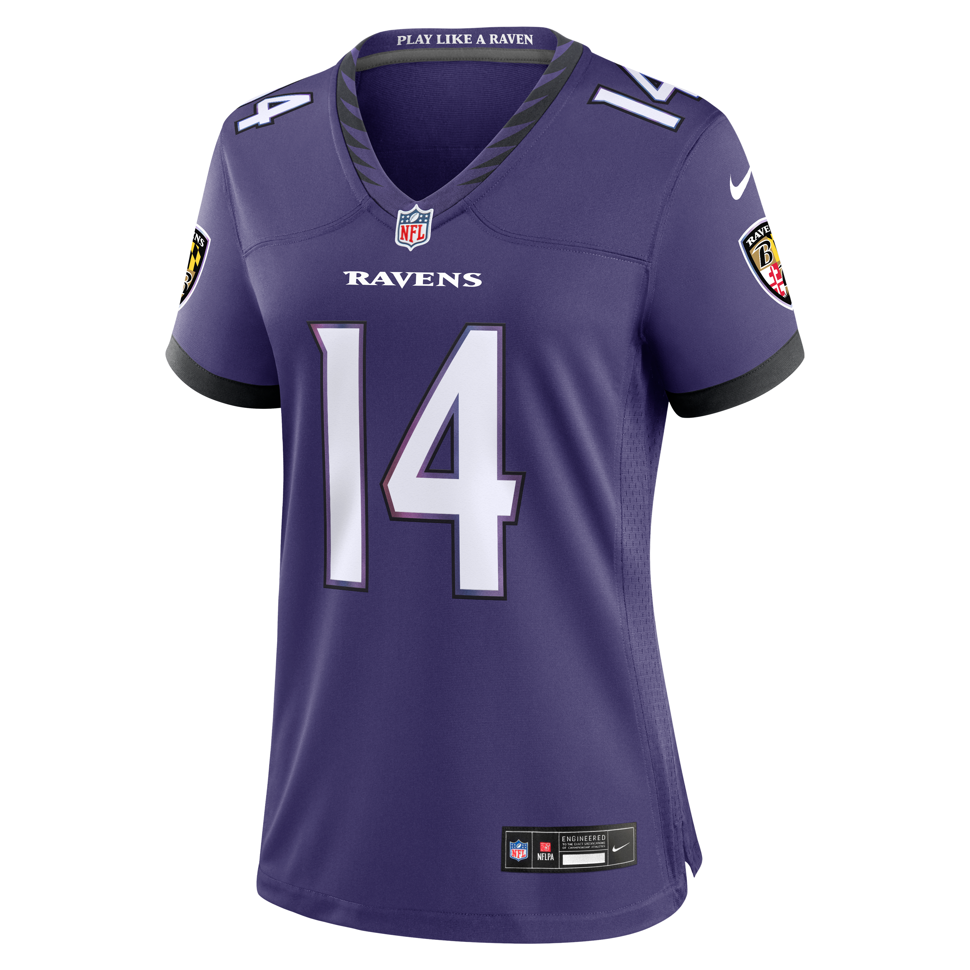 Maillot de match Nike Kyle Hamilton violet des Ravens Baltimore pour femmes