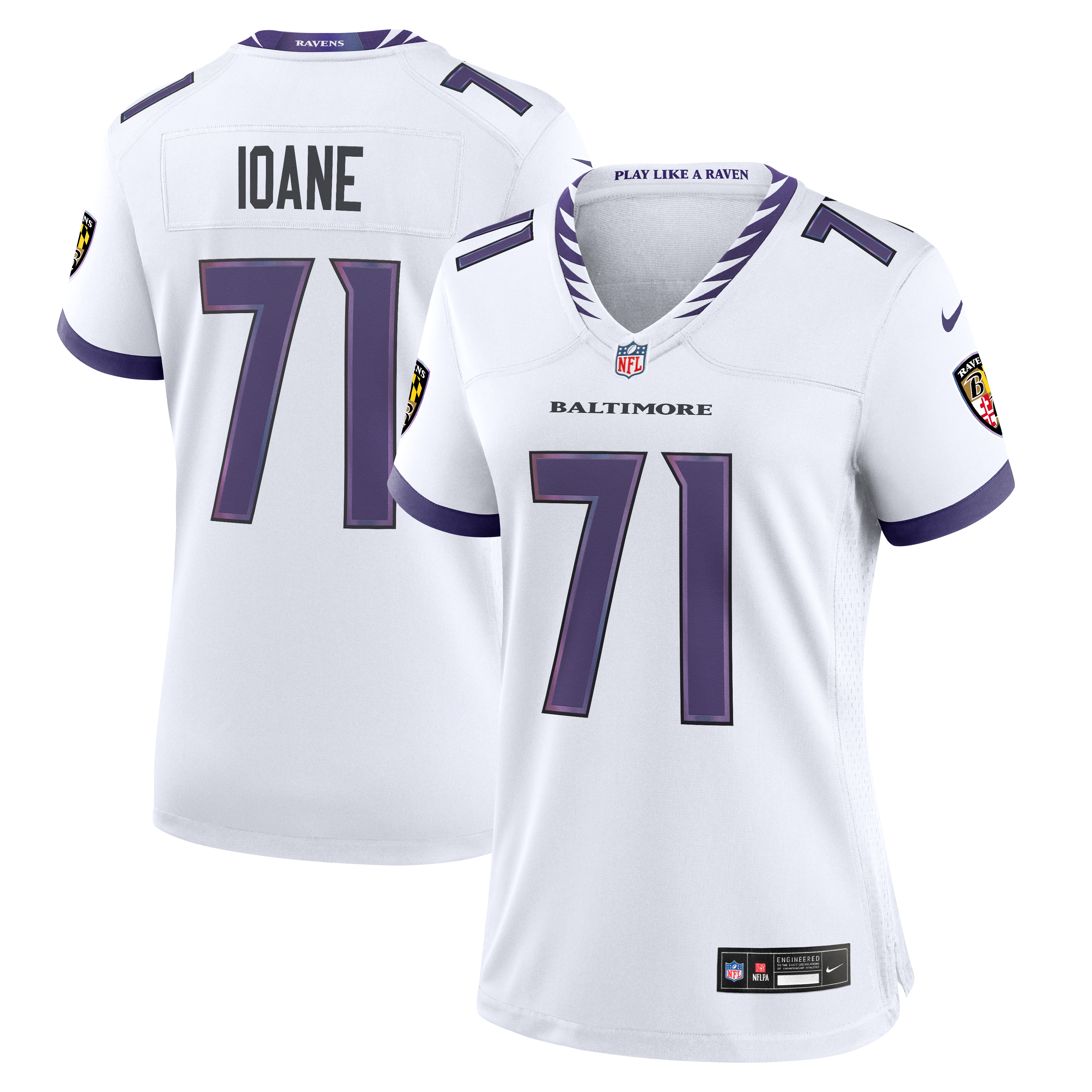 Women's Nike Olaivavega Ioane White Baltimore Ravens Game Jersey