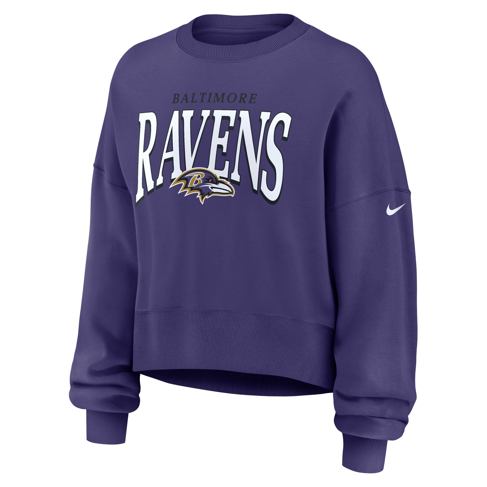 Women's Nike Purple Baltimore Ravens Oversized Phoenix Fleece Sweatshirt