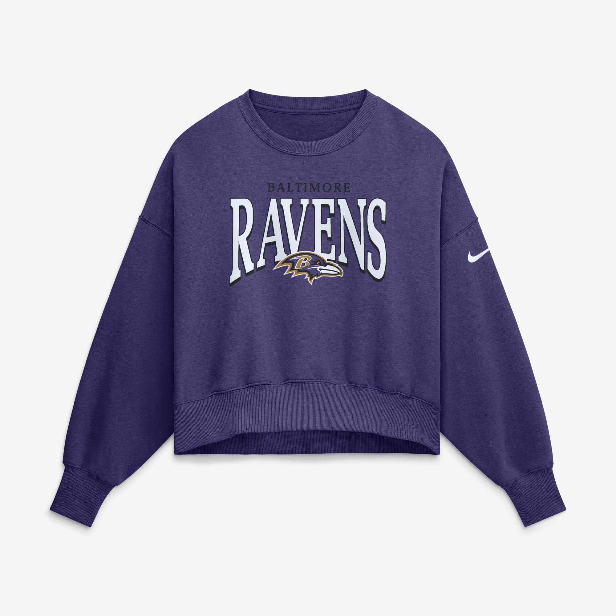 Women's Nike  Purple Baltimore Ravens Oversized Phoenix Fleece Sweatshirt
