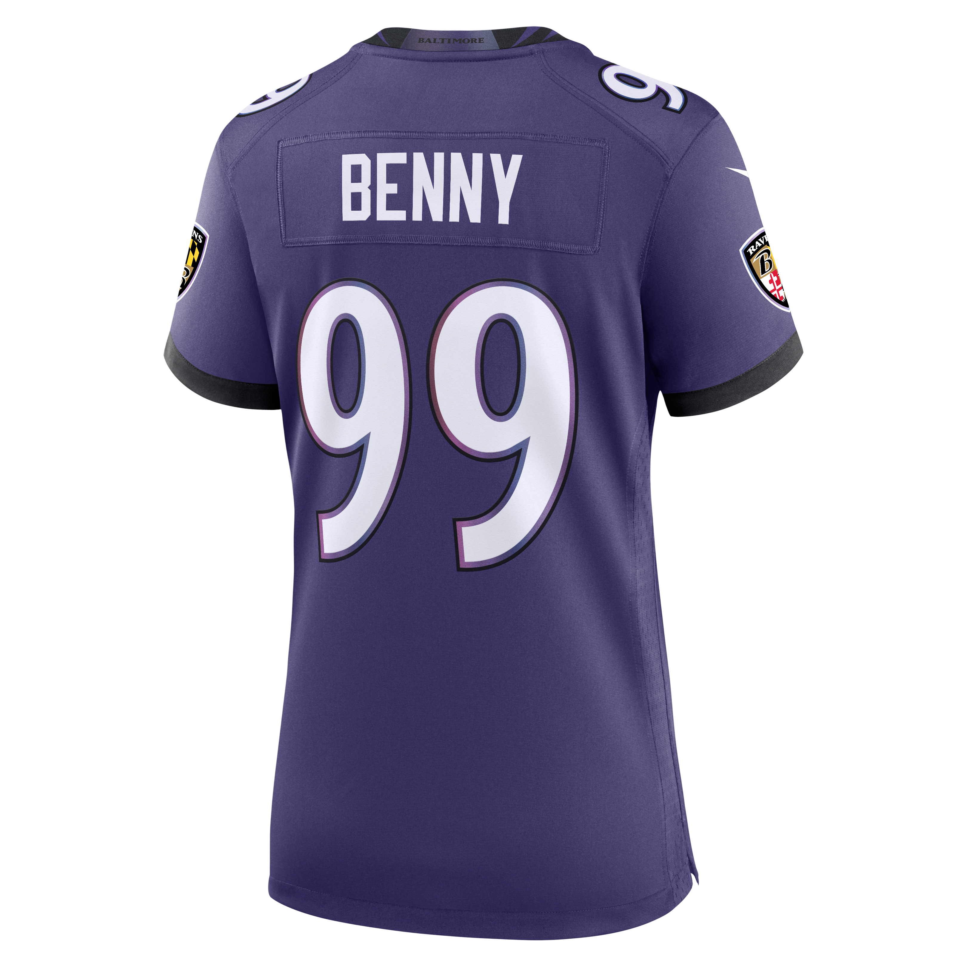 Women's Nike Rayshaun Benny Purple Baltimore Ravens Team Game Jersey
