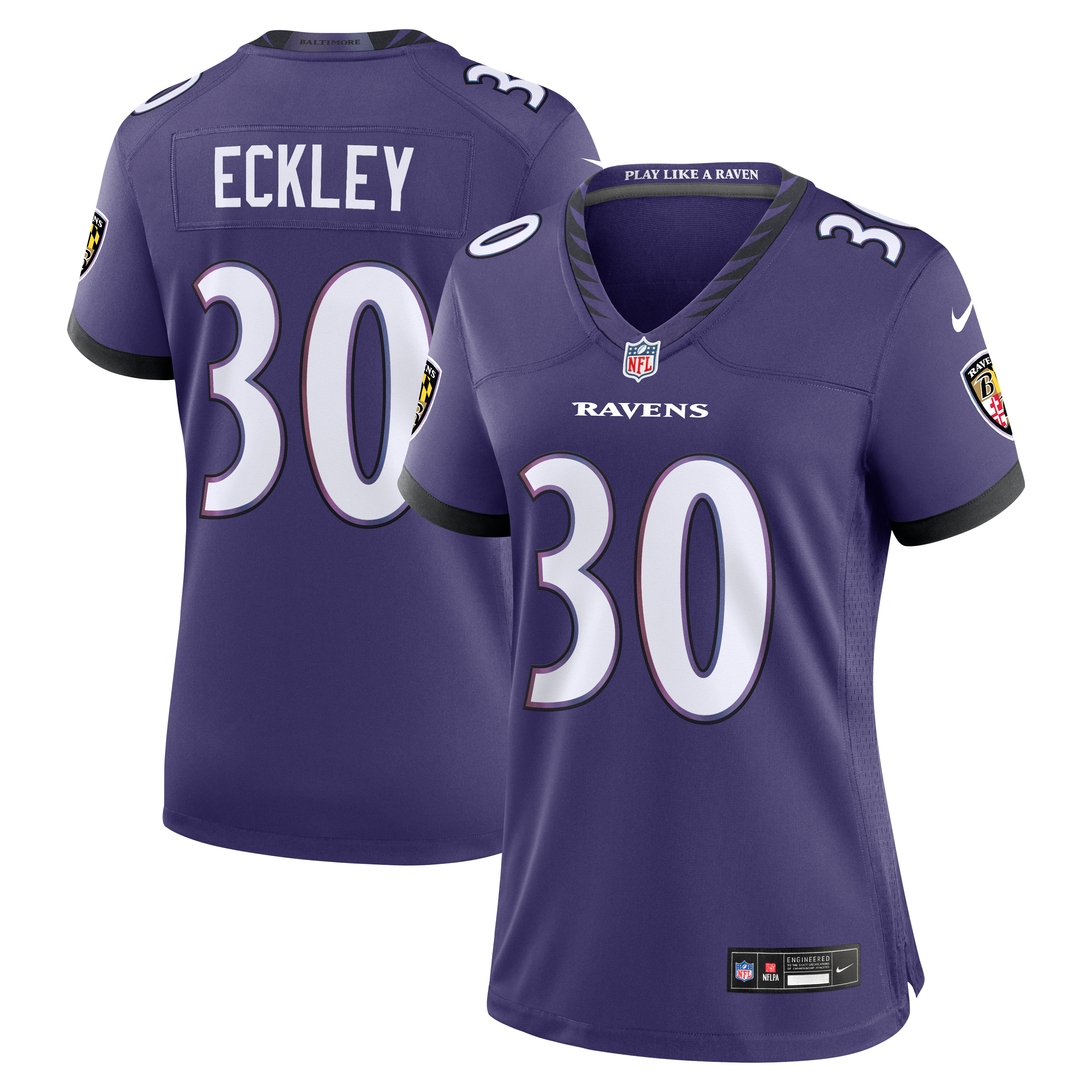 Women's Nike Ryan Eckley Purple Baltimore Ravens Team Game Jersey