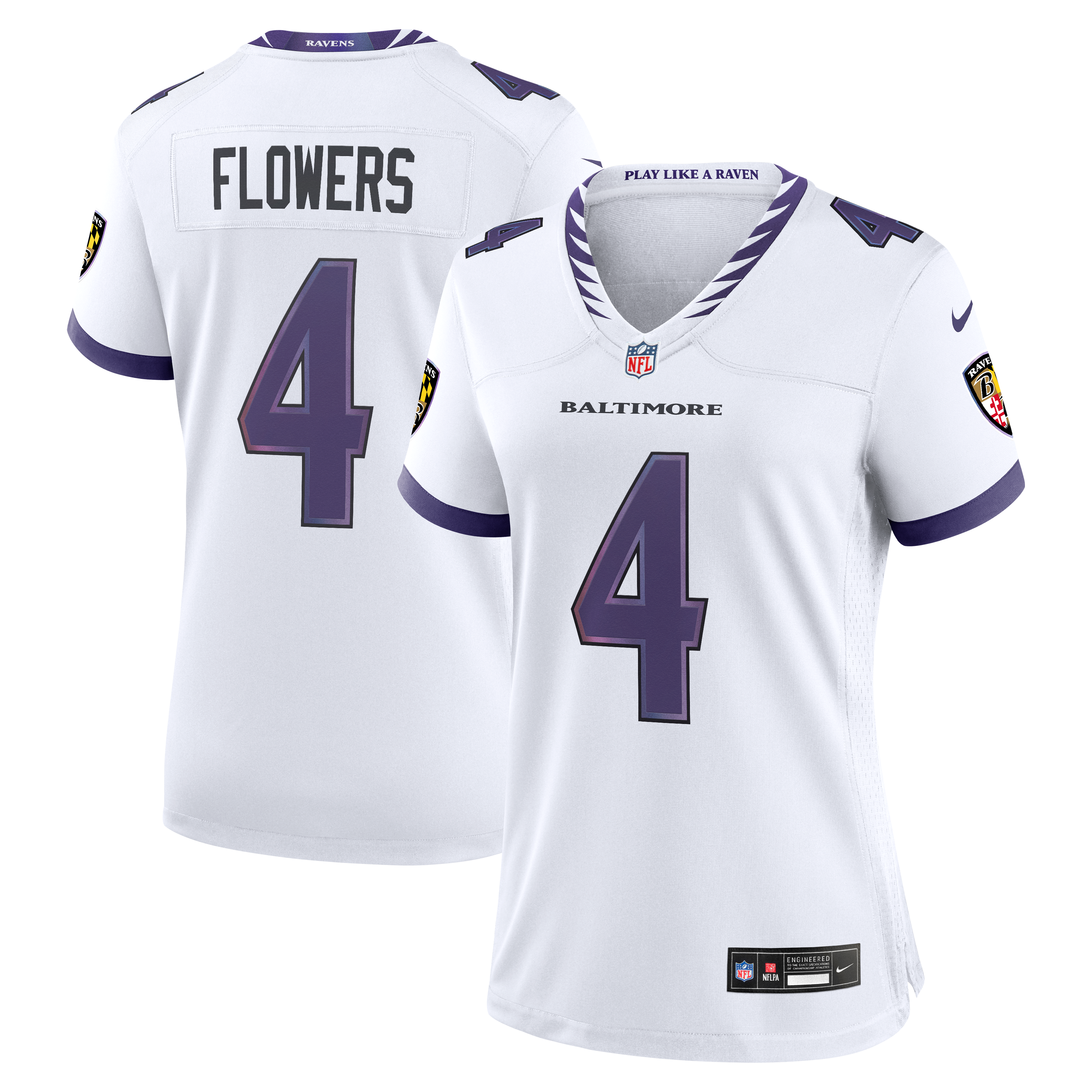 Women's Nike Zay Flowers White Baltimore Ravens Game Jersey