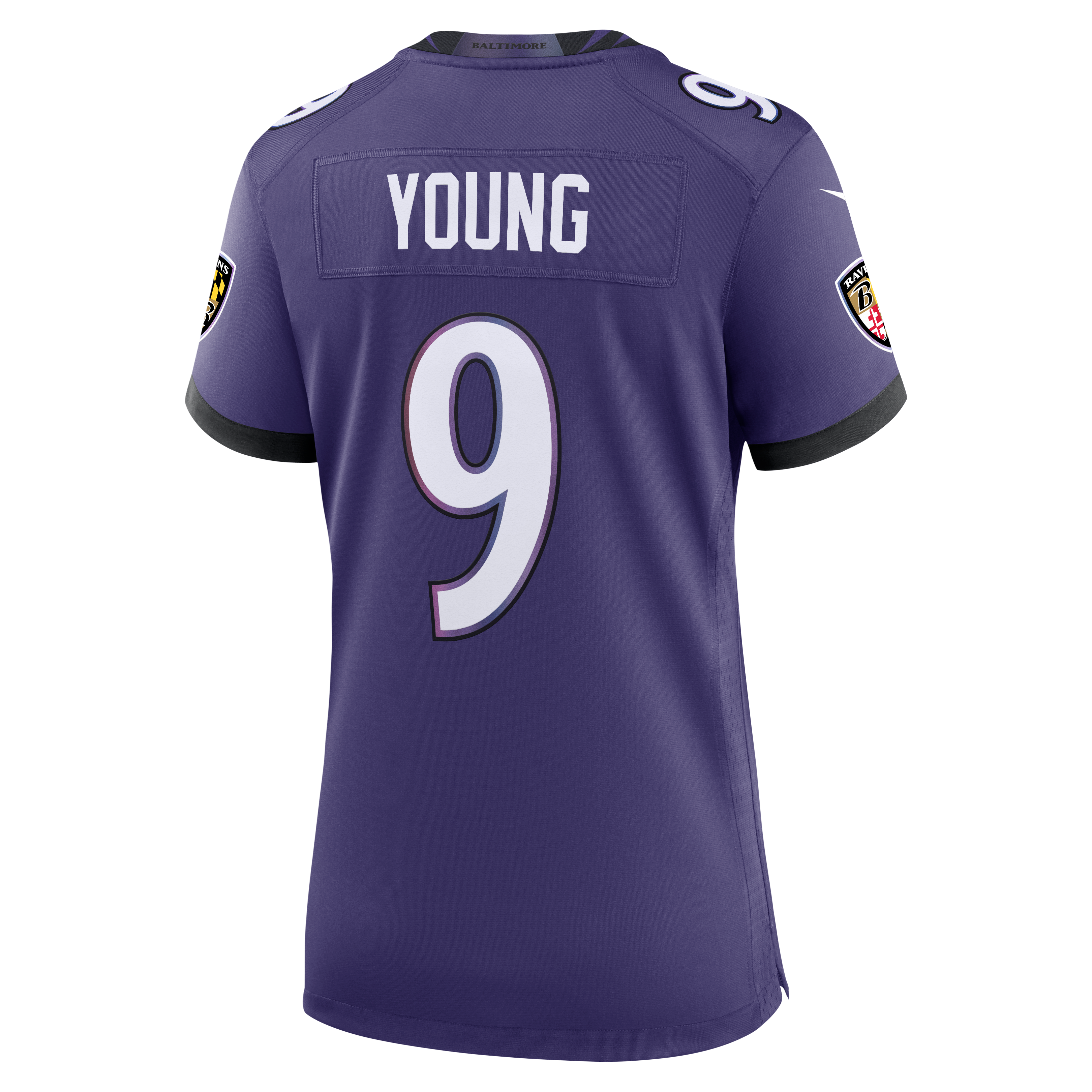 Women's Nike Zion Young Purple Baltimore Ravens Team Game Jersey