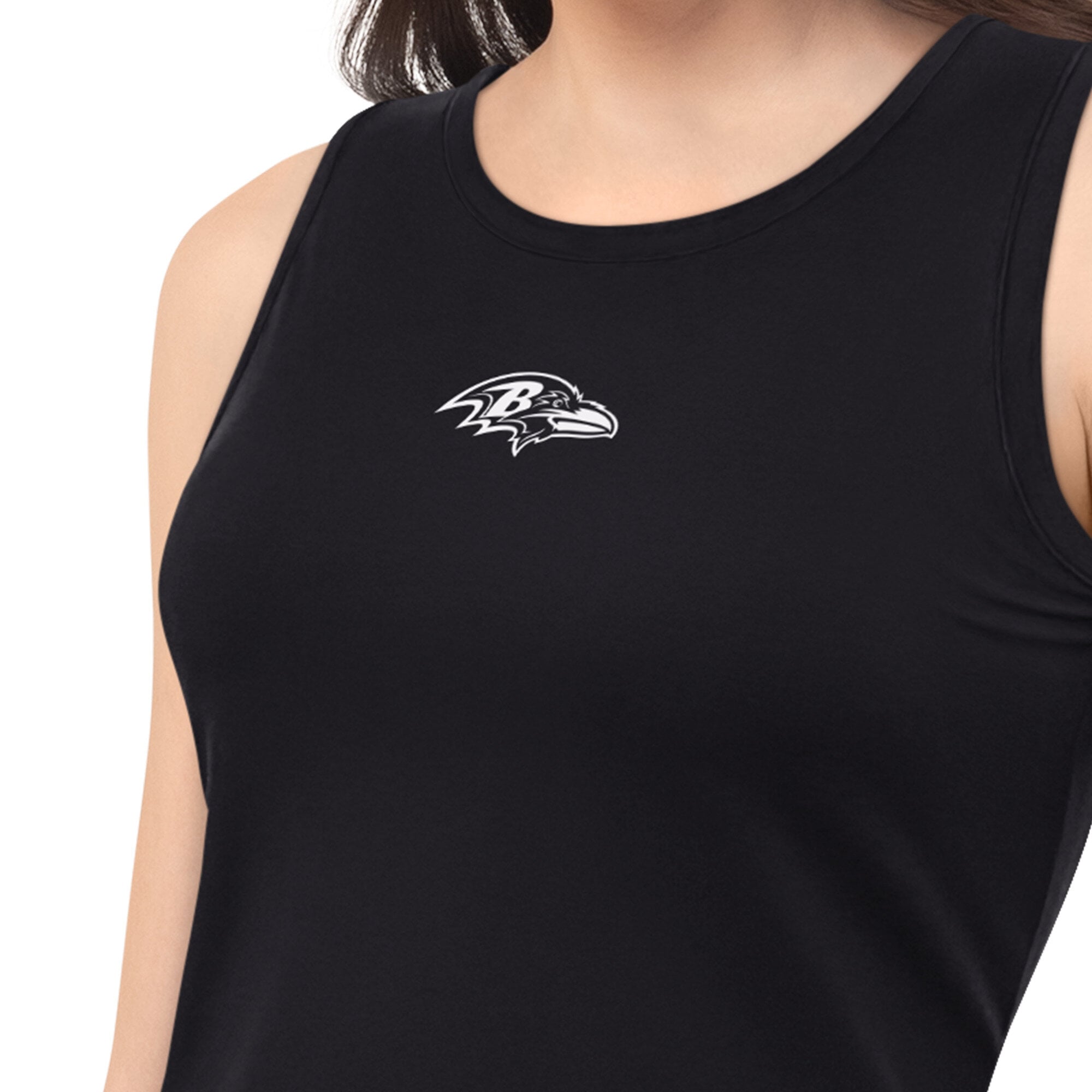 Women's  Starter Black Baltimore Ravens Athleisure Cropped Tank Top