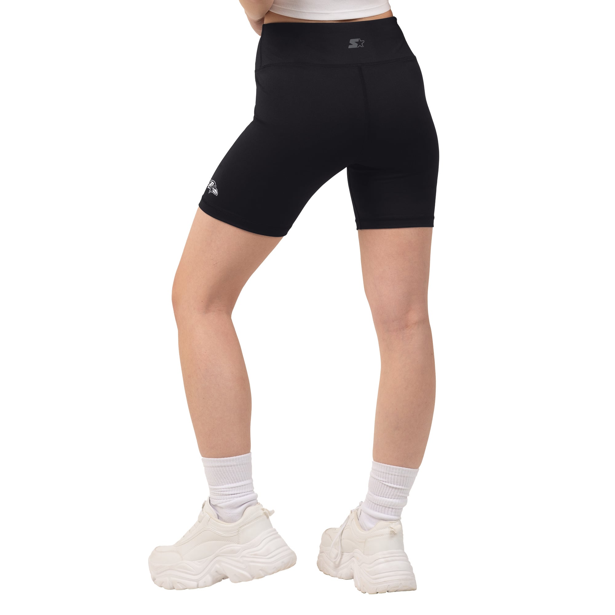 Women's Starter Black Baltimore Ravens Biker Shorts