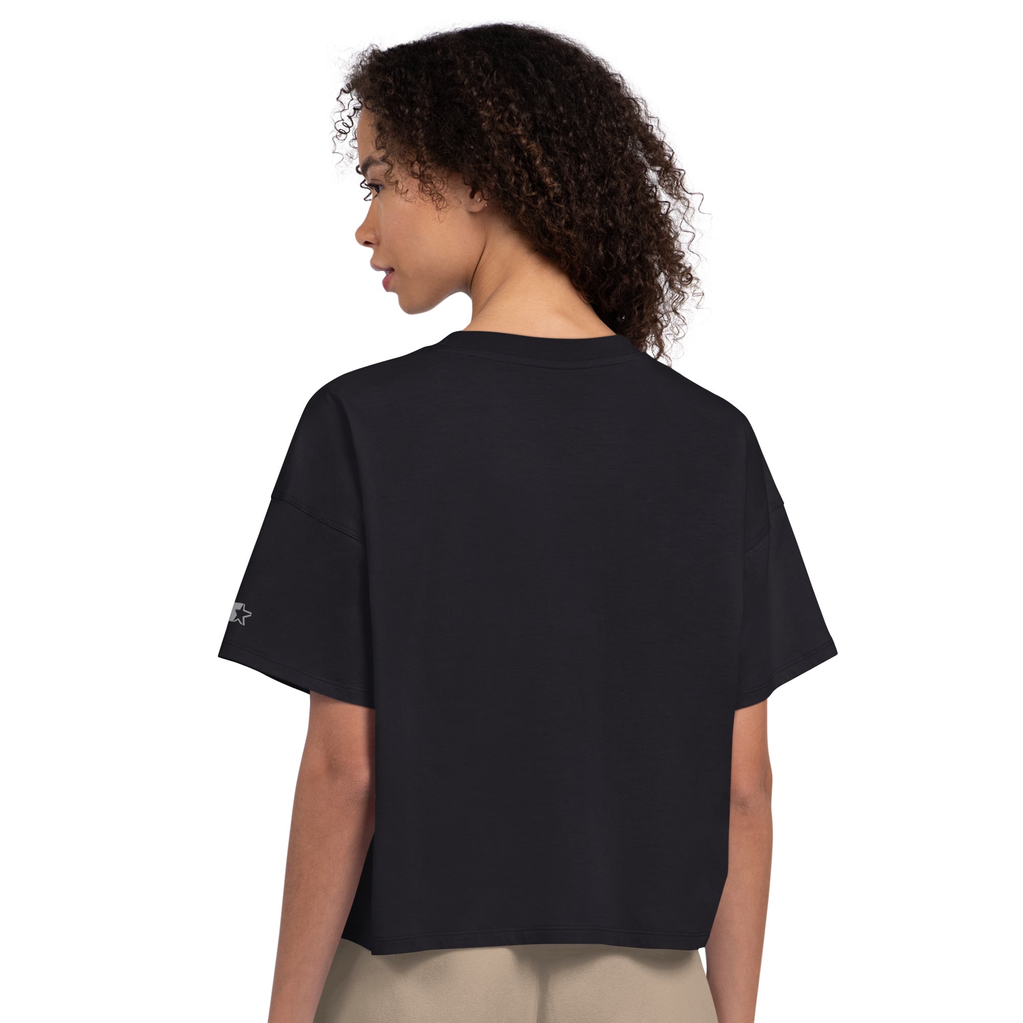 T-shirt court à strass noir Starter Baltimore Ravens pour femme