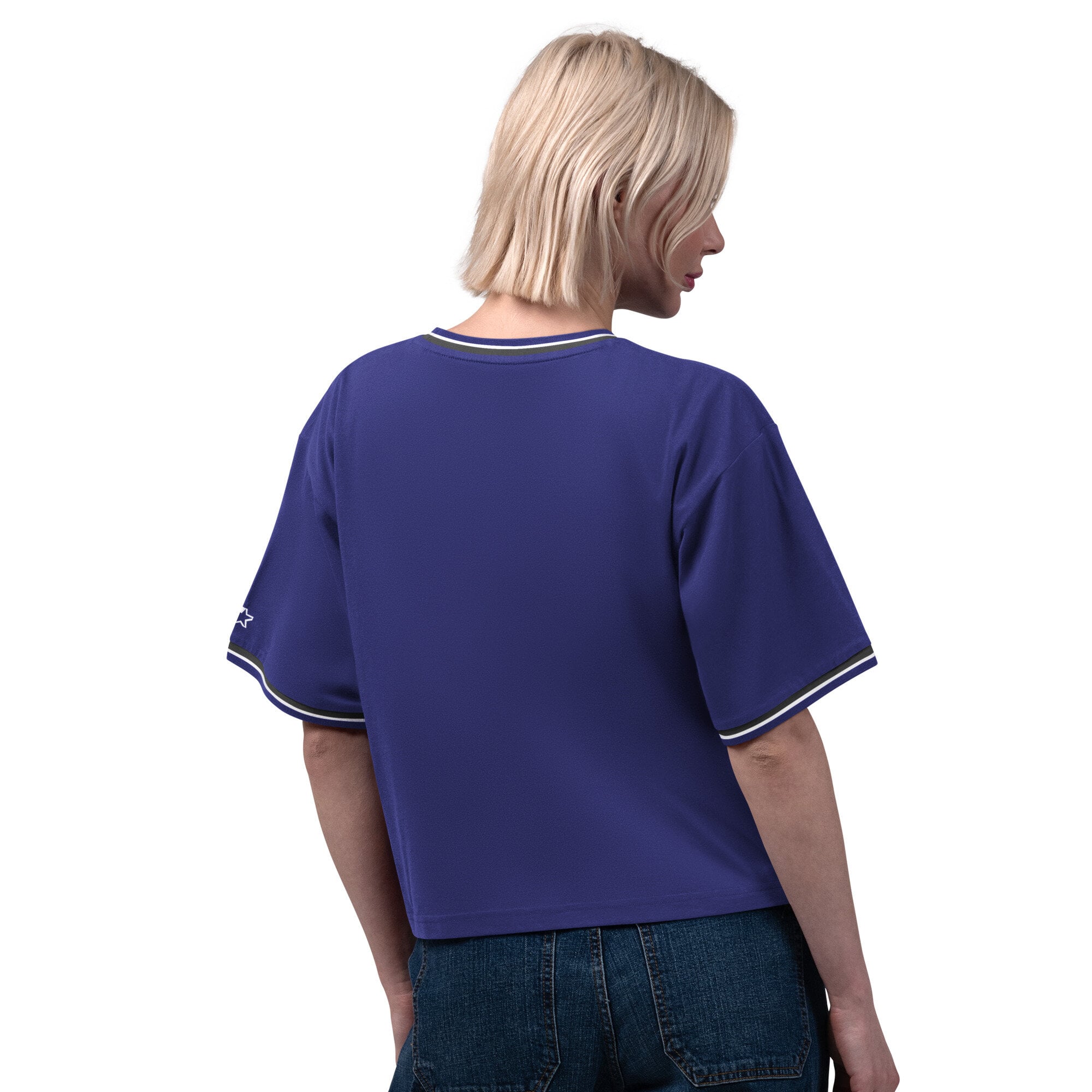 T-shirt court violet Starter pour femmes, modèle Ace des Ravens de Baltimore