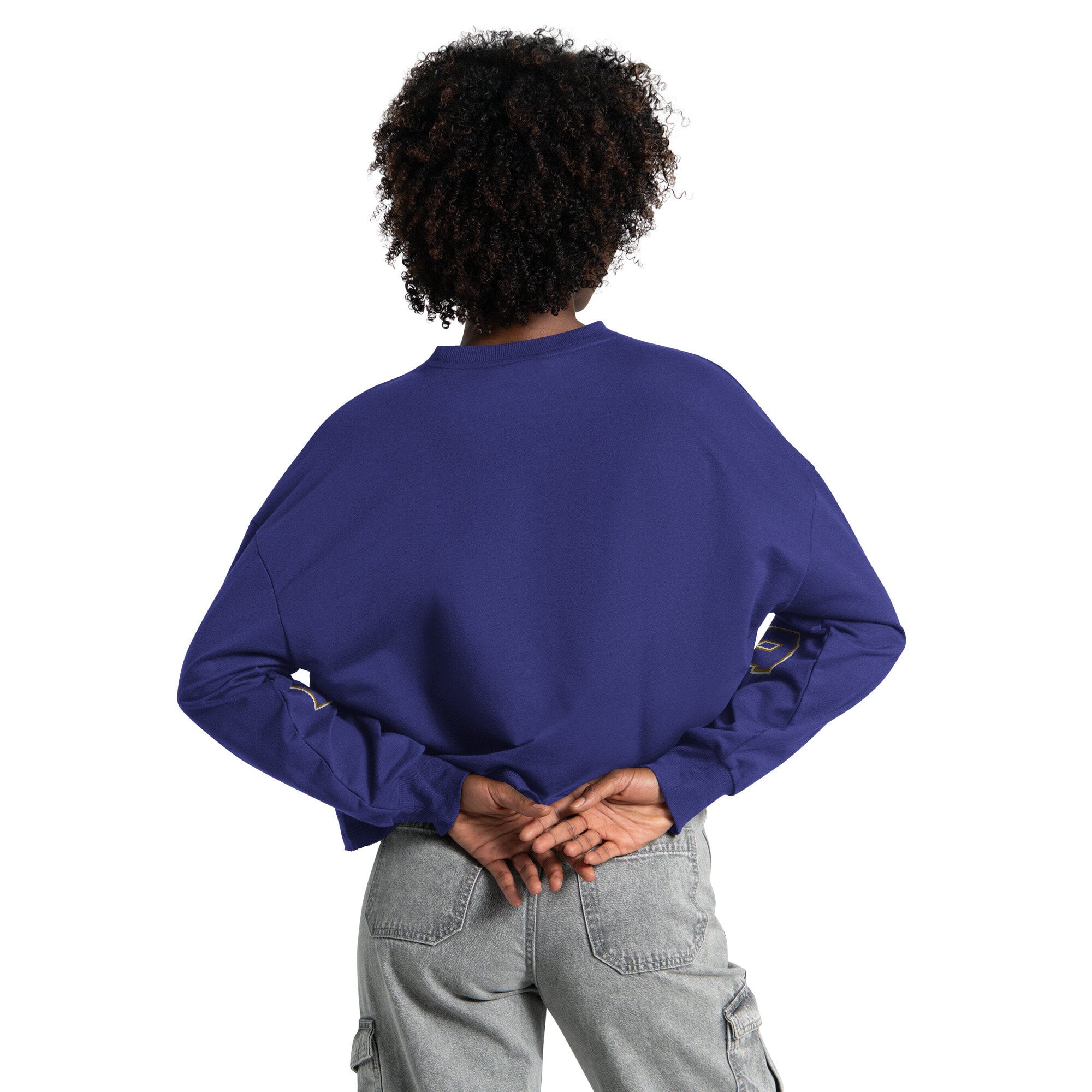 Sweat-shirt court Starter violet pour femme, modèle Baltimore Ravens Bleachers