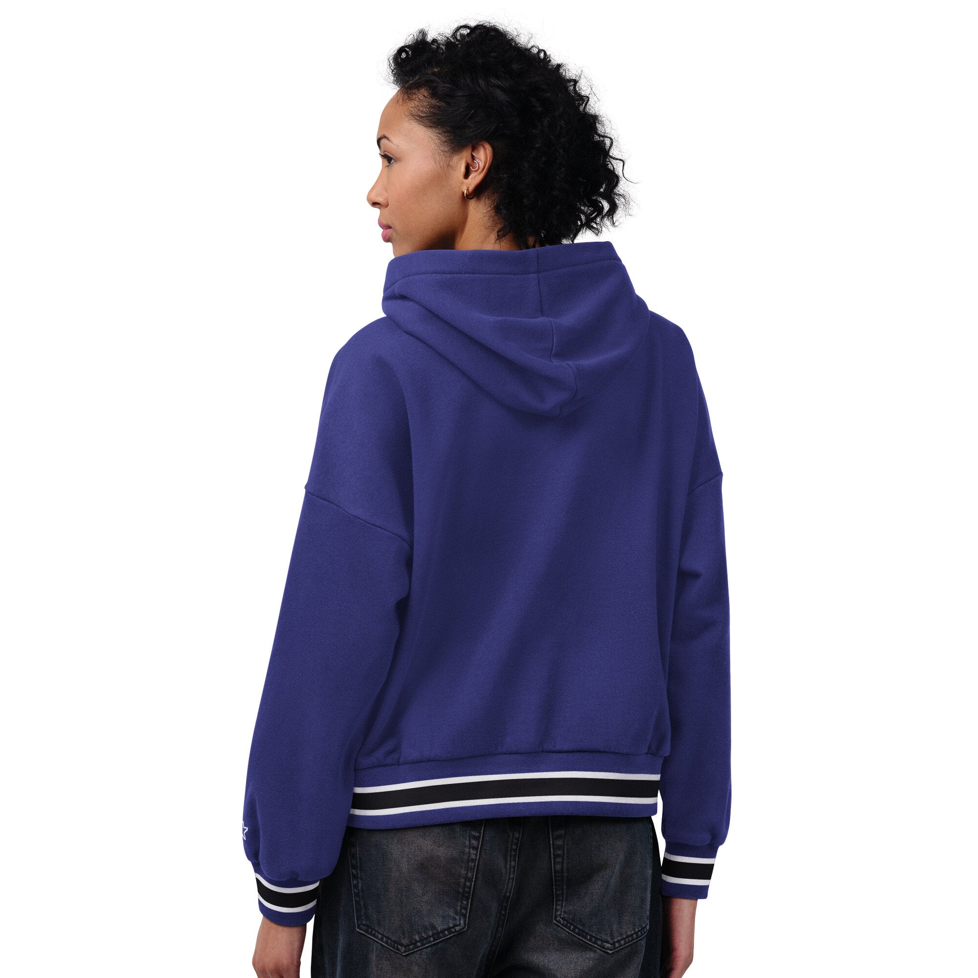 Sweat à capuche Starter violet pour femme, motif plaque d'appui des Ravens de Baltimore