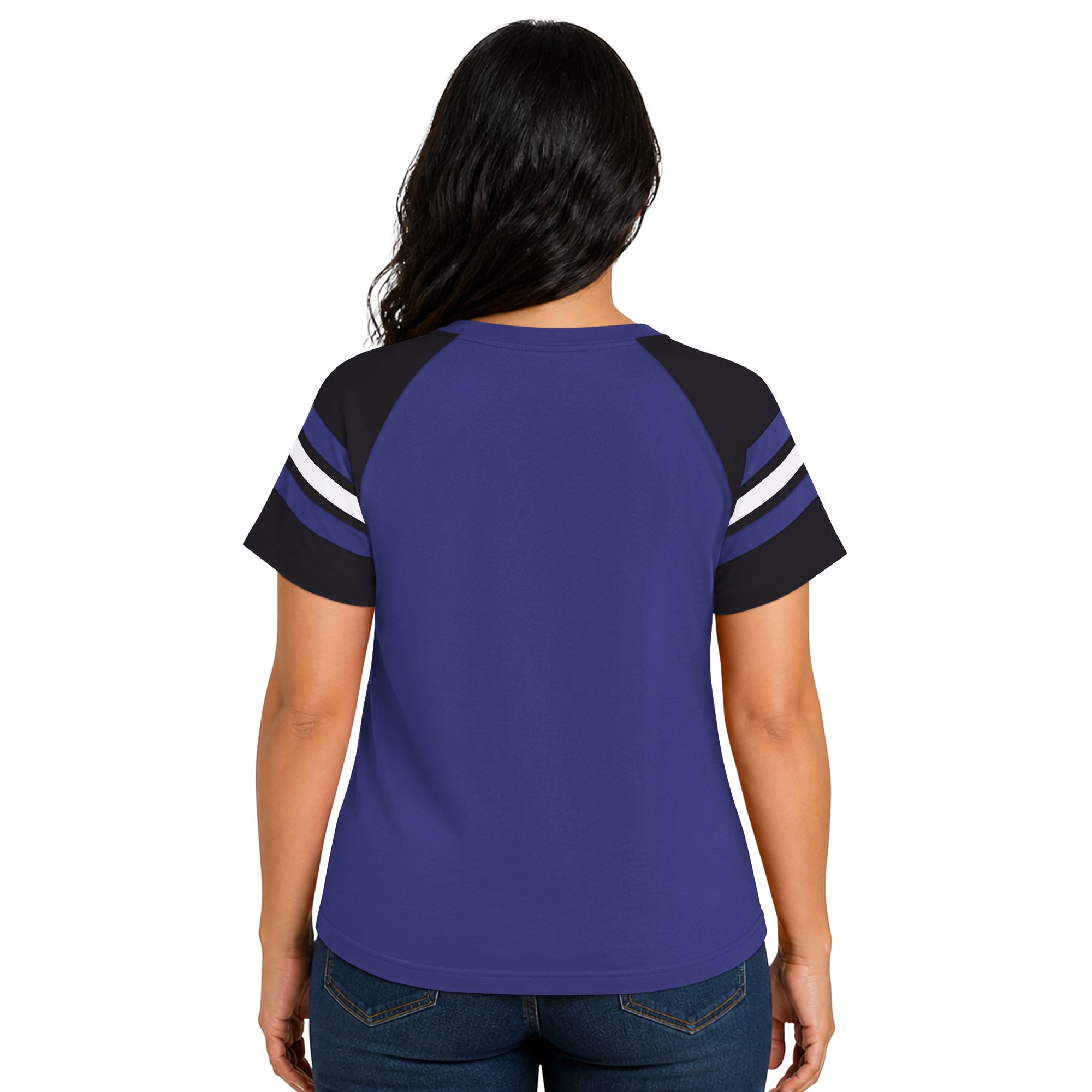 T-shirt raglan à col cranté Starter violet Baltimore Ravens pour femme, grande taille