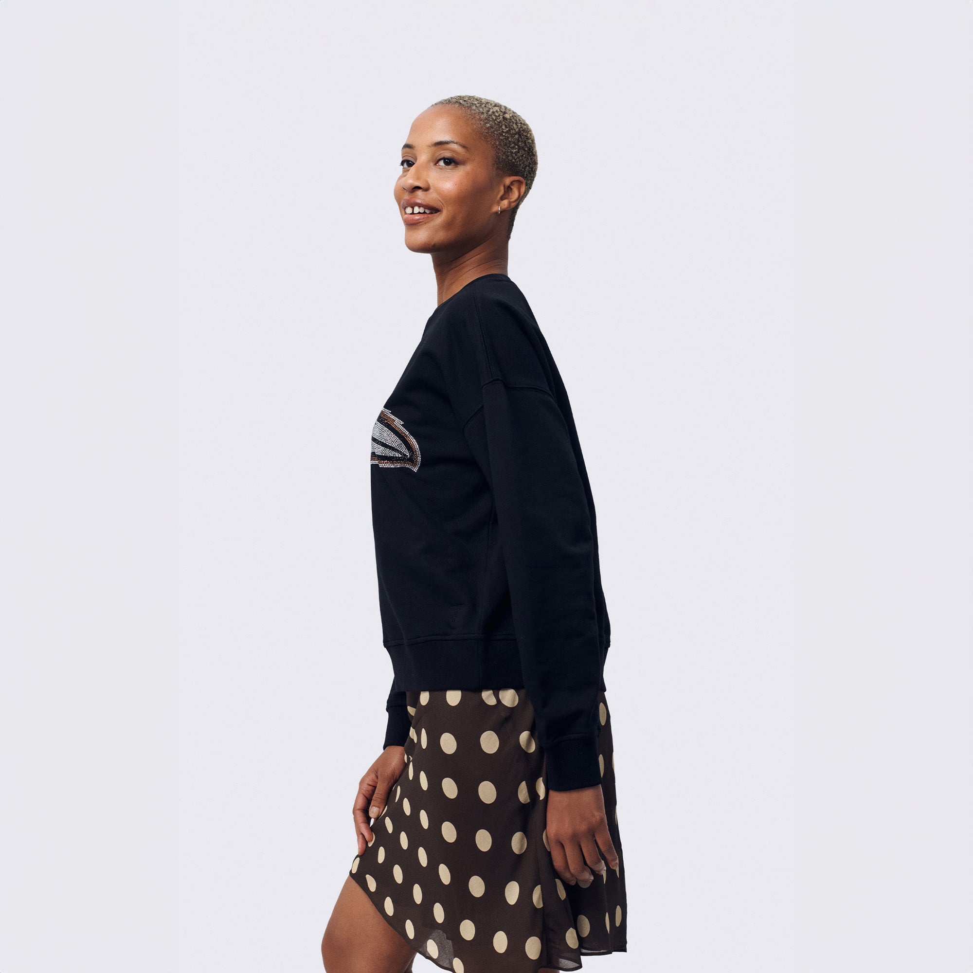 Sweat-shirt Terez noir pour femme avec logo en pierre précieuse des Ravens de Baltimore