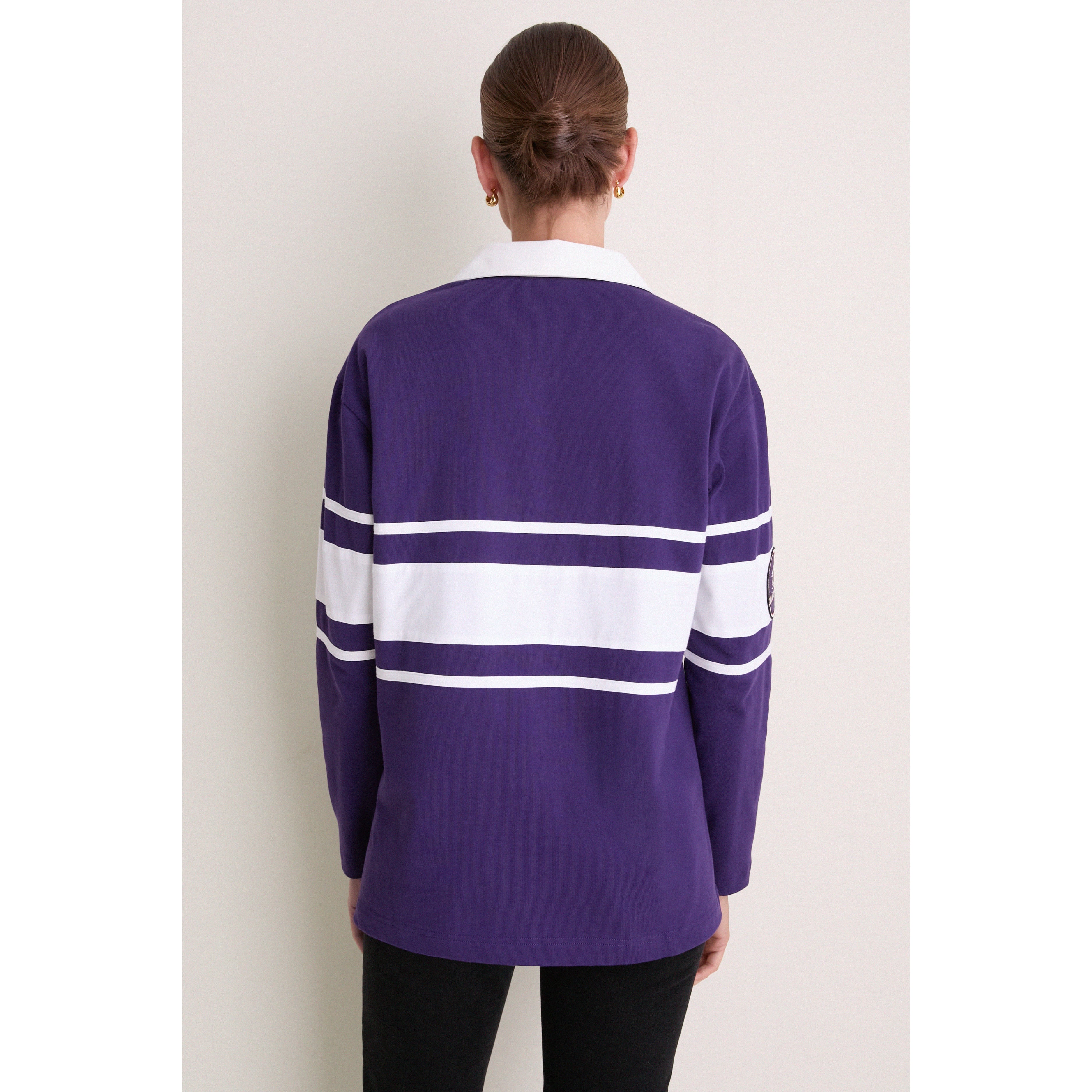Polo de rugby à manches longues Tuckernuck violet Baltimore Ravens pour femme