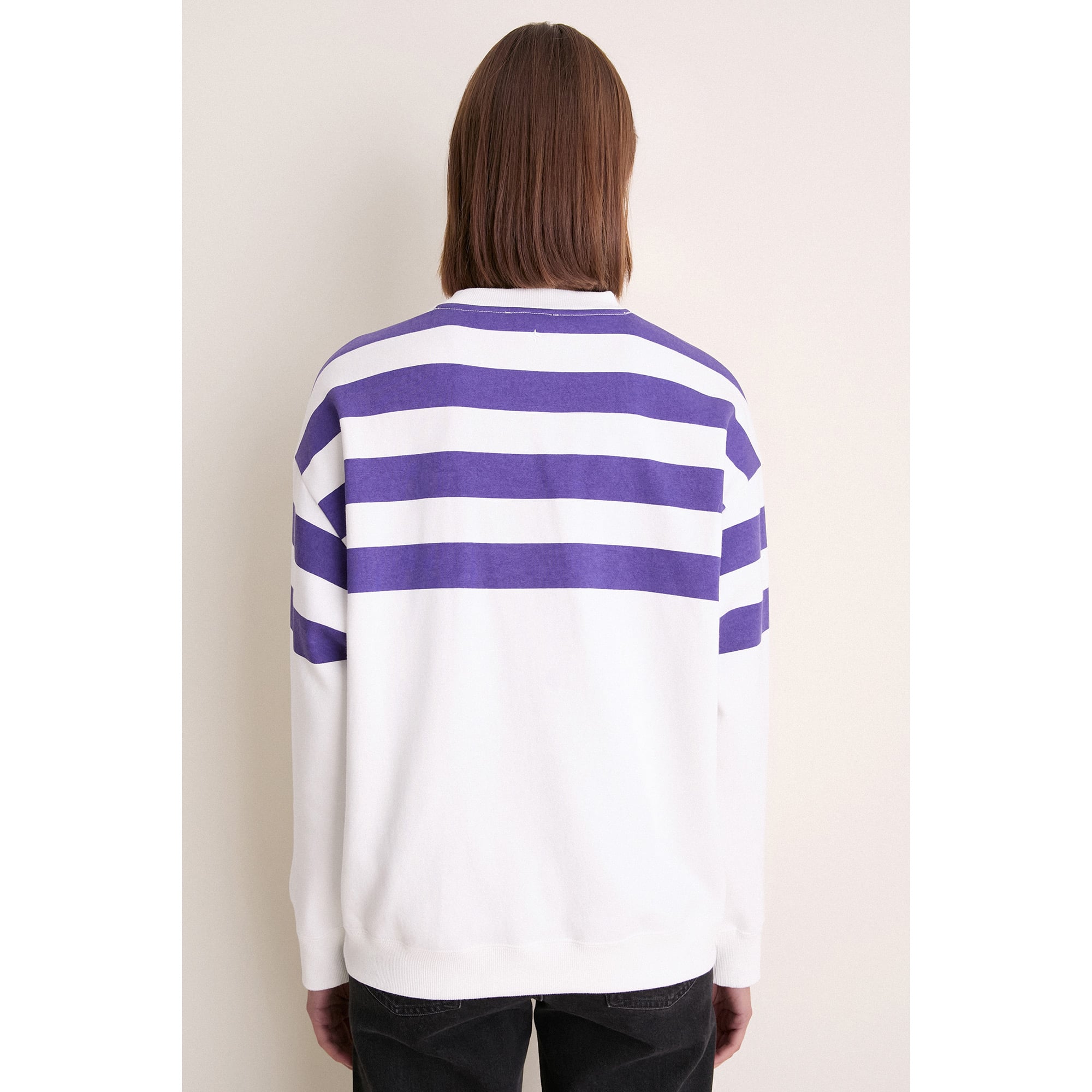 Sweat-shirt rayé blanc/violet Baltimore Ravens pour femme de Tuckernuck