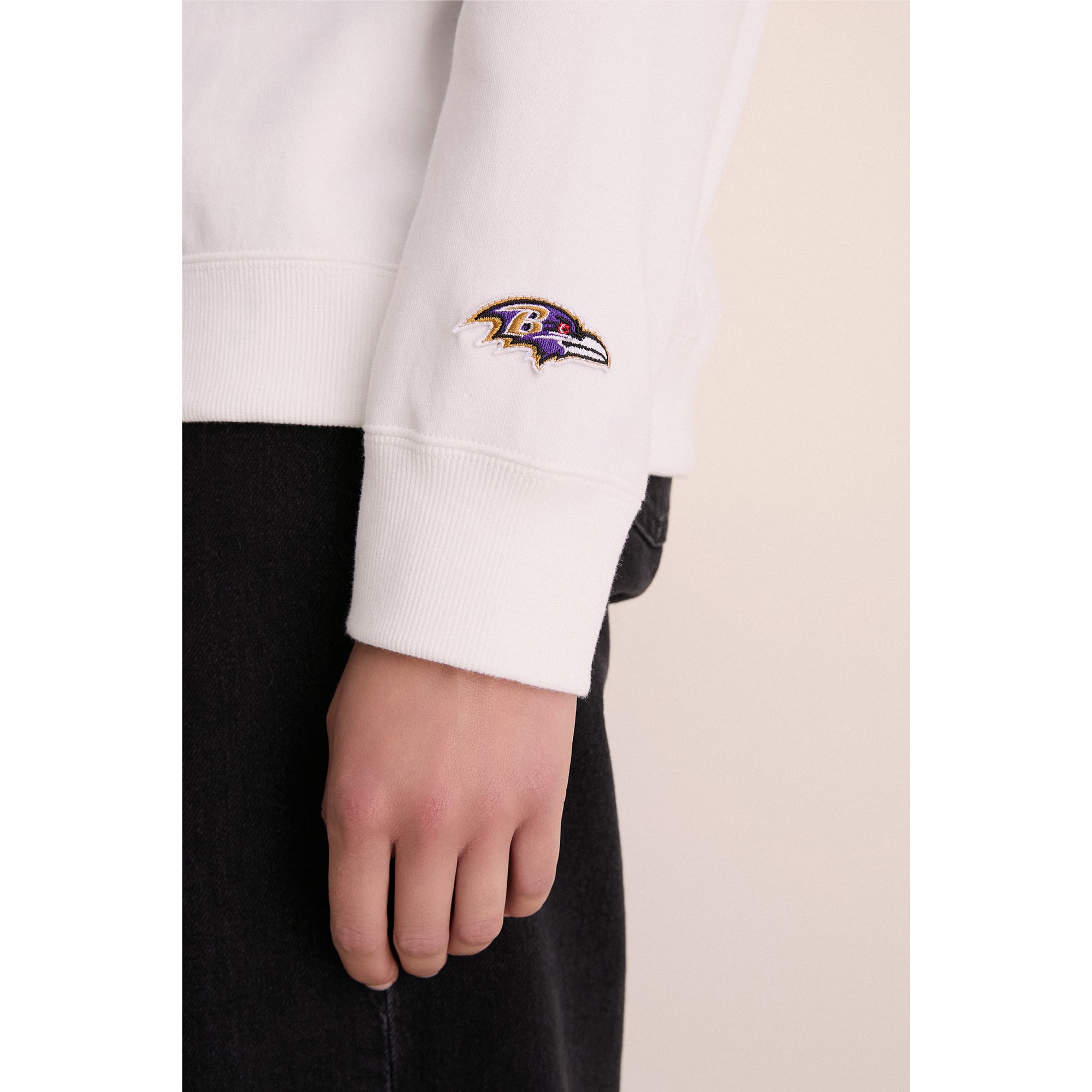 Sweat-shirt rayé blanc/violet Baltimore Ravens pour femme de Tuckernuck