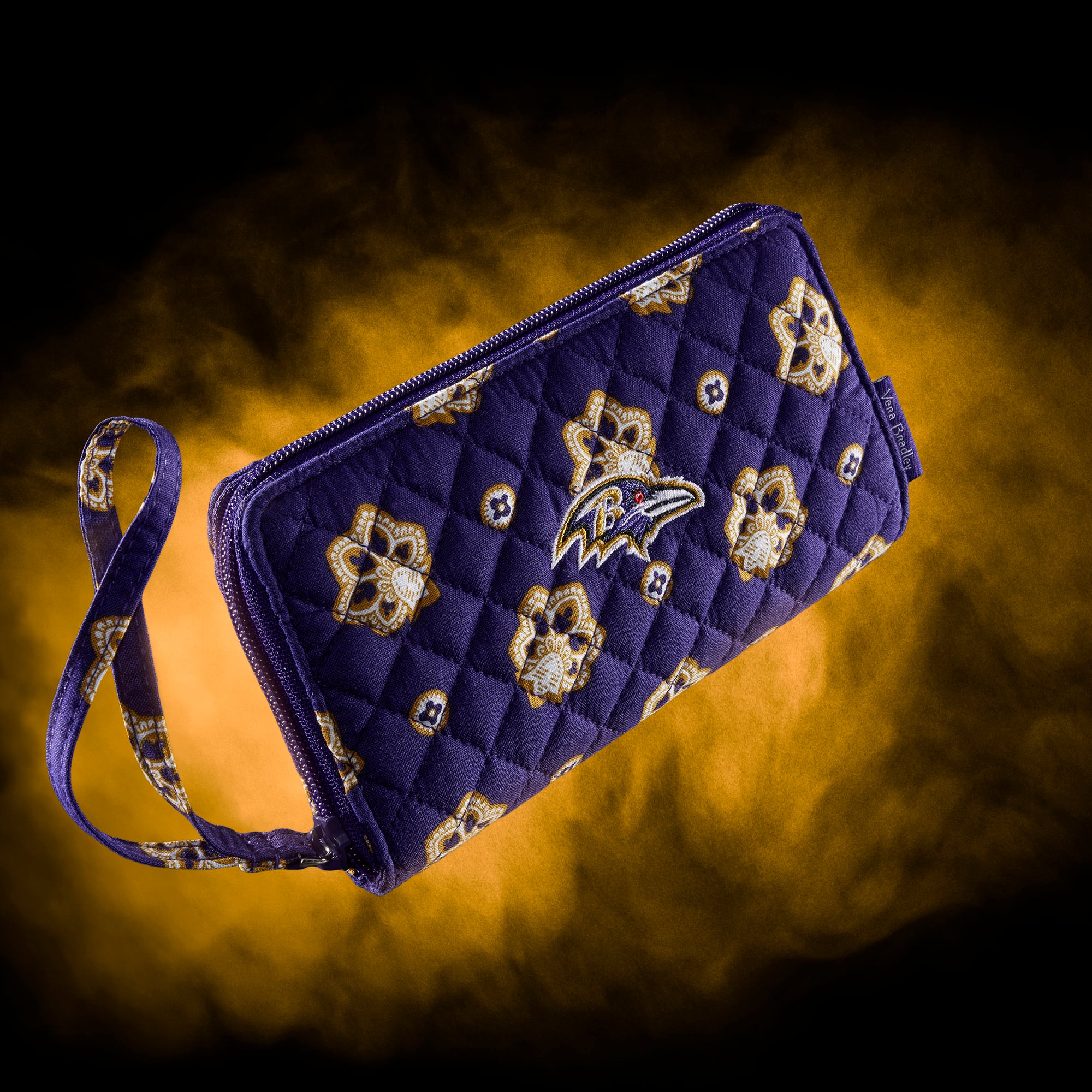 Women's Vera Bradley Baltimore Ravens RFID Front-Zip Wristlet