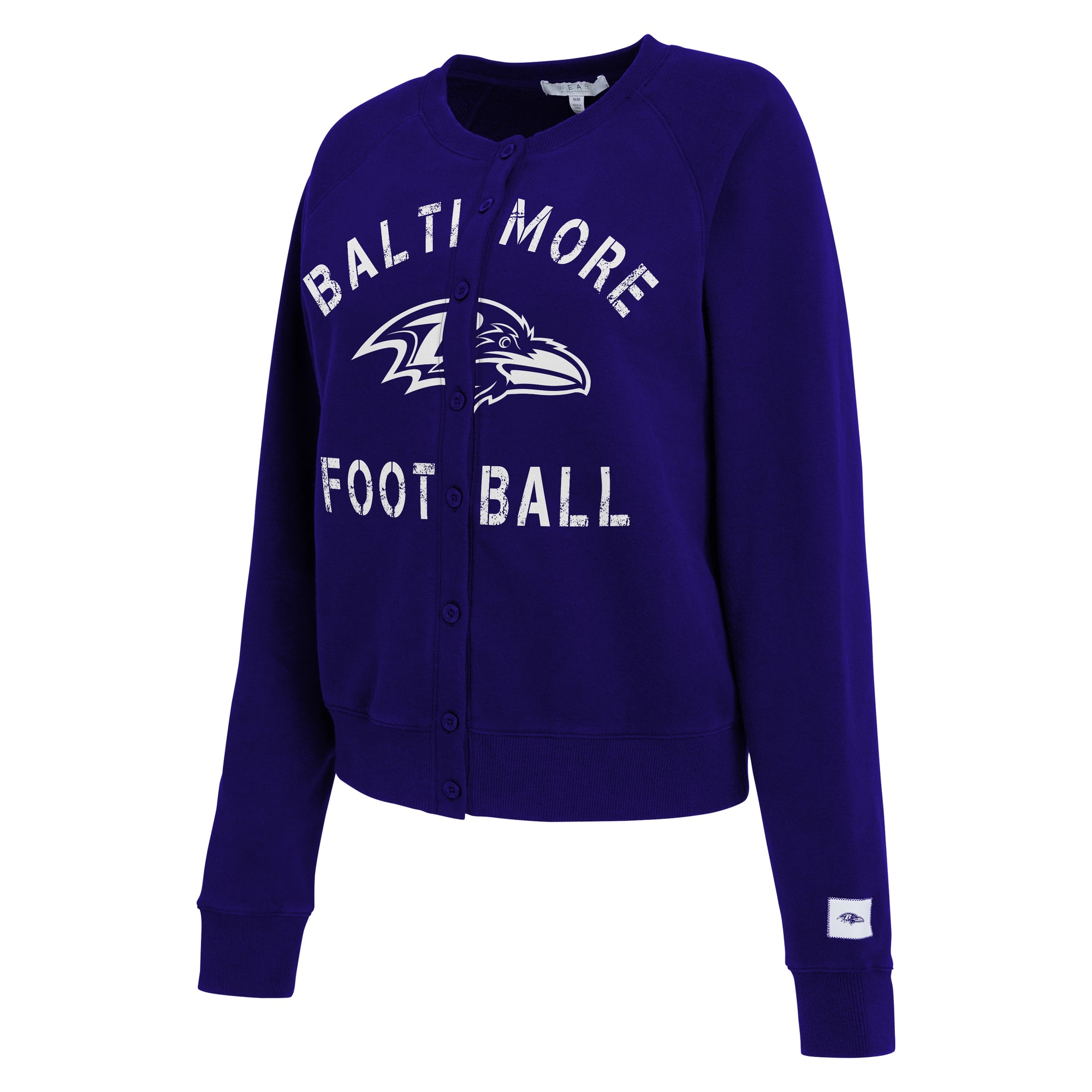 Gilet cardigan violet chiné Baltimore Ravens pour femme de la marque WEAR by Erin Andrews