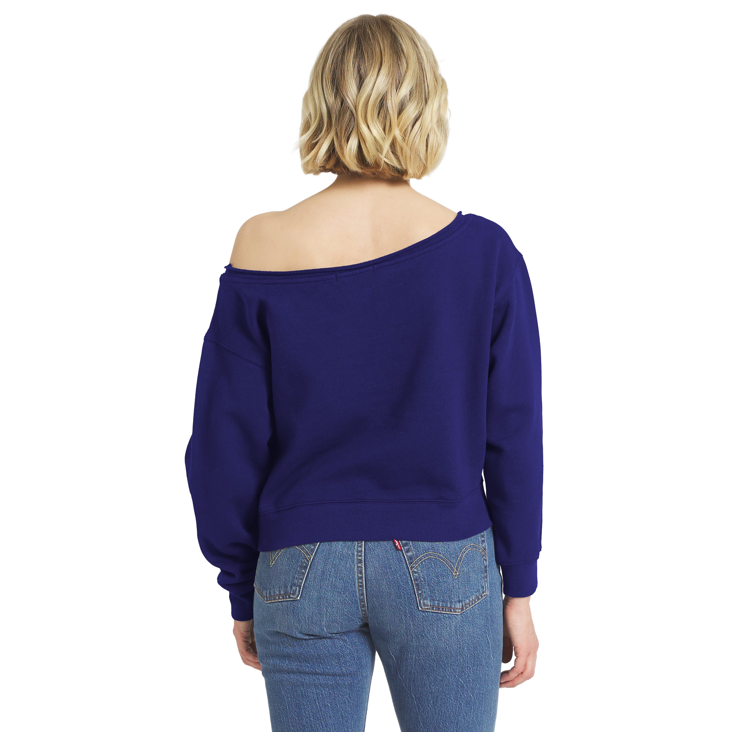 Women's WEAR by Erin Andrews Purple Baltimore Ravens Off-the-Shoulder Sweatshirt