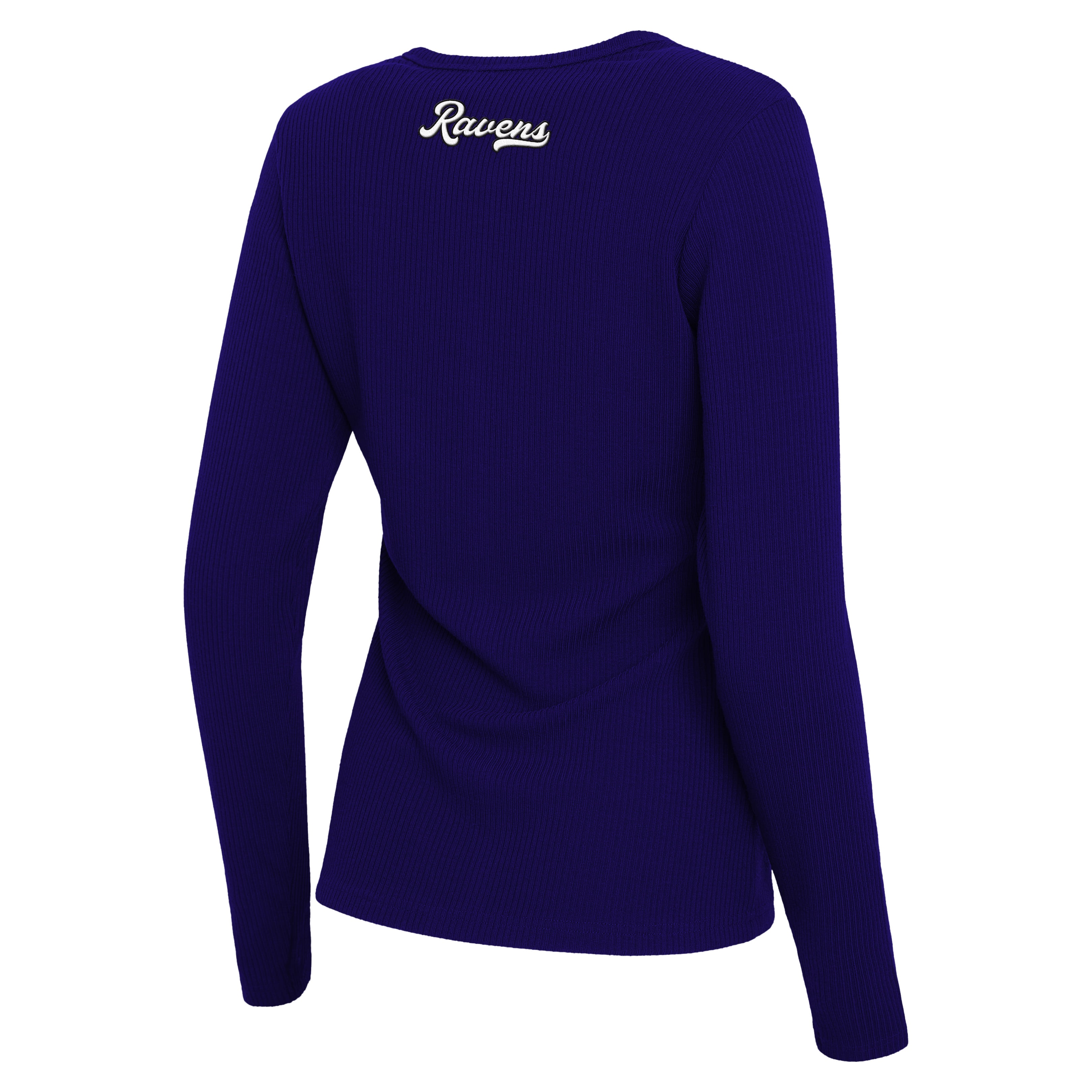 Women's WEAR by Erin Andrews  Purple Baltimore Ravens Ribbed Full-Button Cardigan Sweater