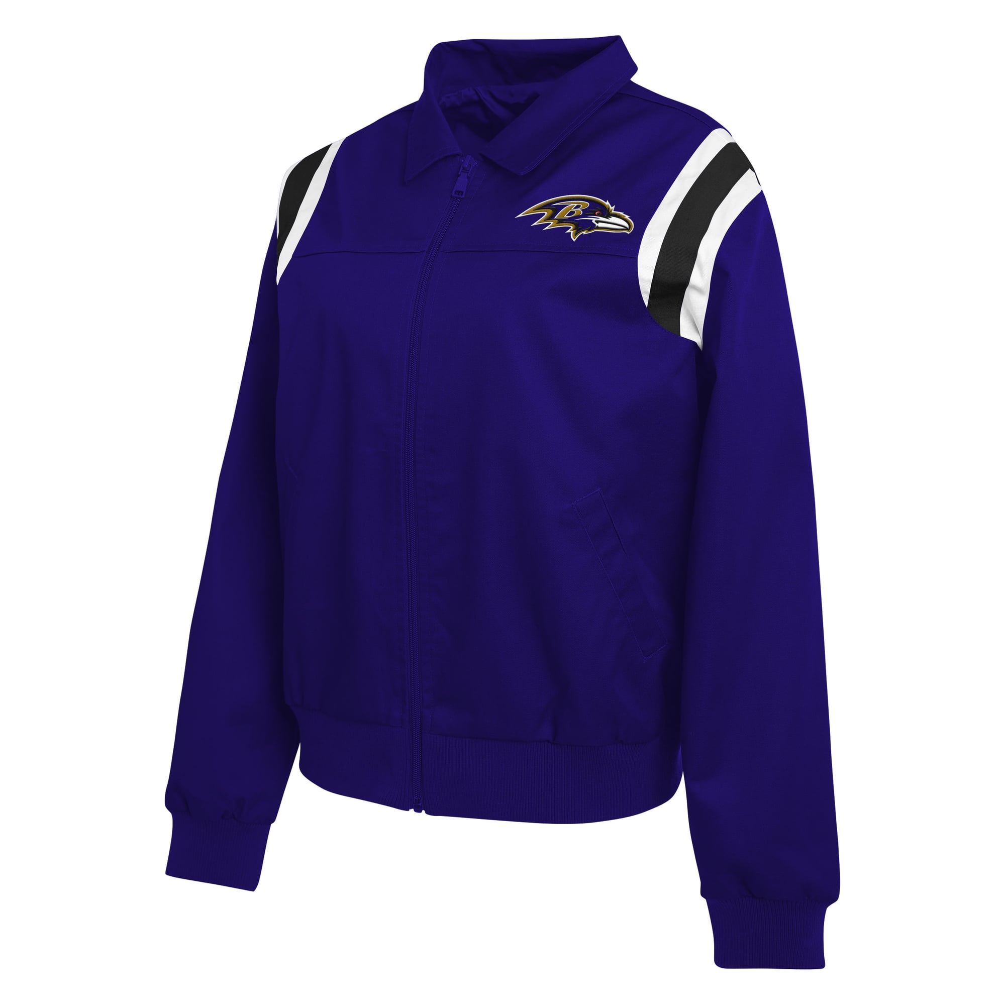 Veste zippée intégrale en sergé à rayures violettes Baltimore Ravens pour femme de la marque WEAR by Erin Andrews