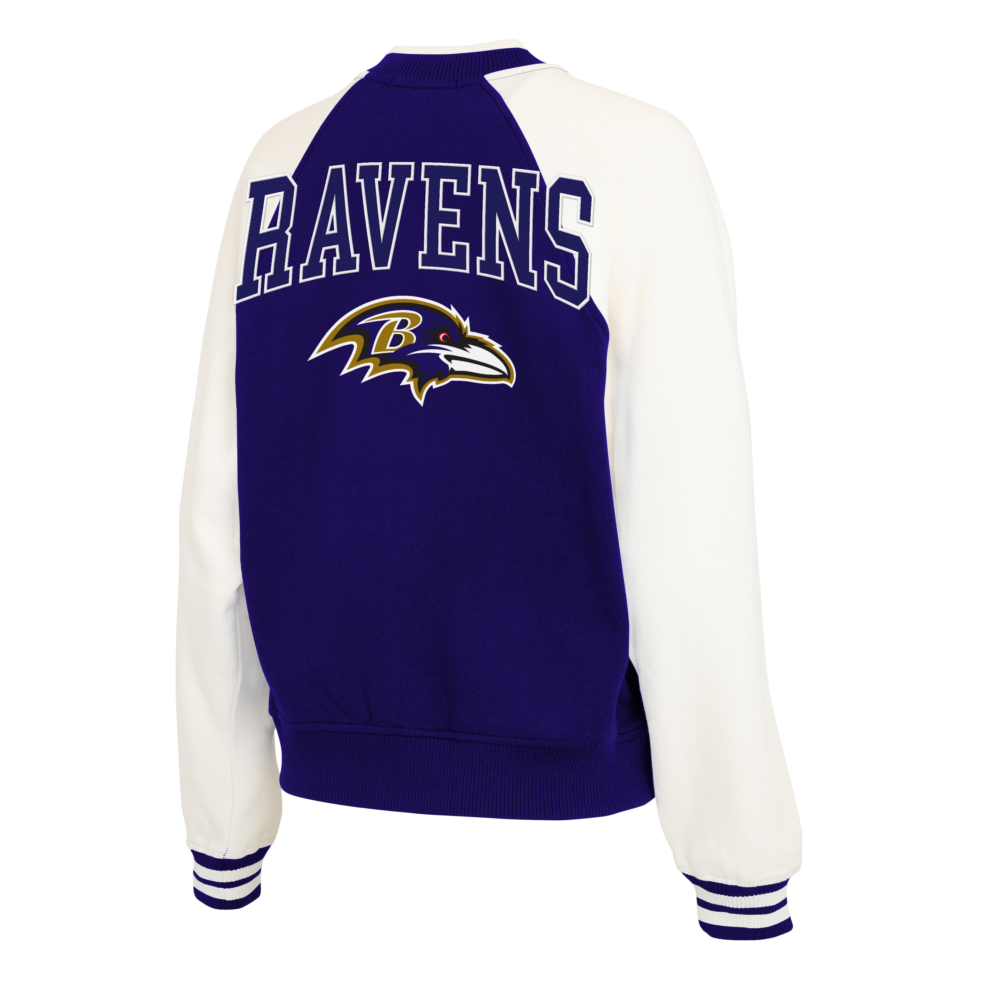 Veste polaire raglan zippée intégrale violette style rétro Baltimore Ravens pour femme de la marque WEAR by Erin Andrews