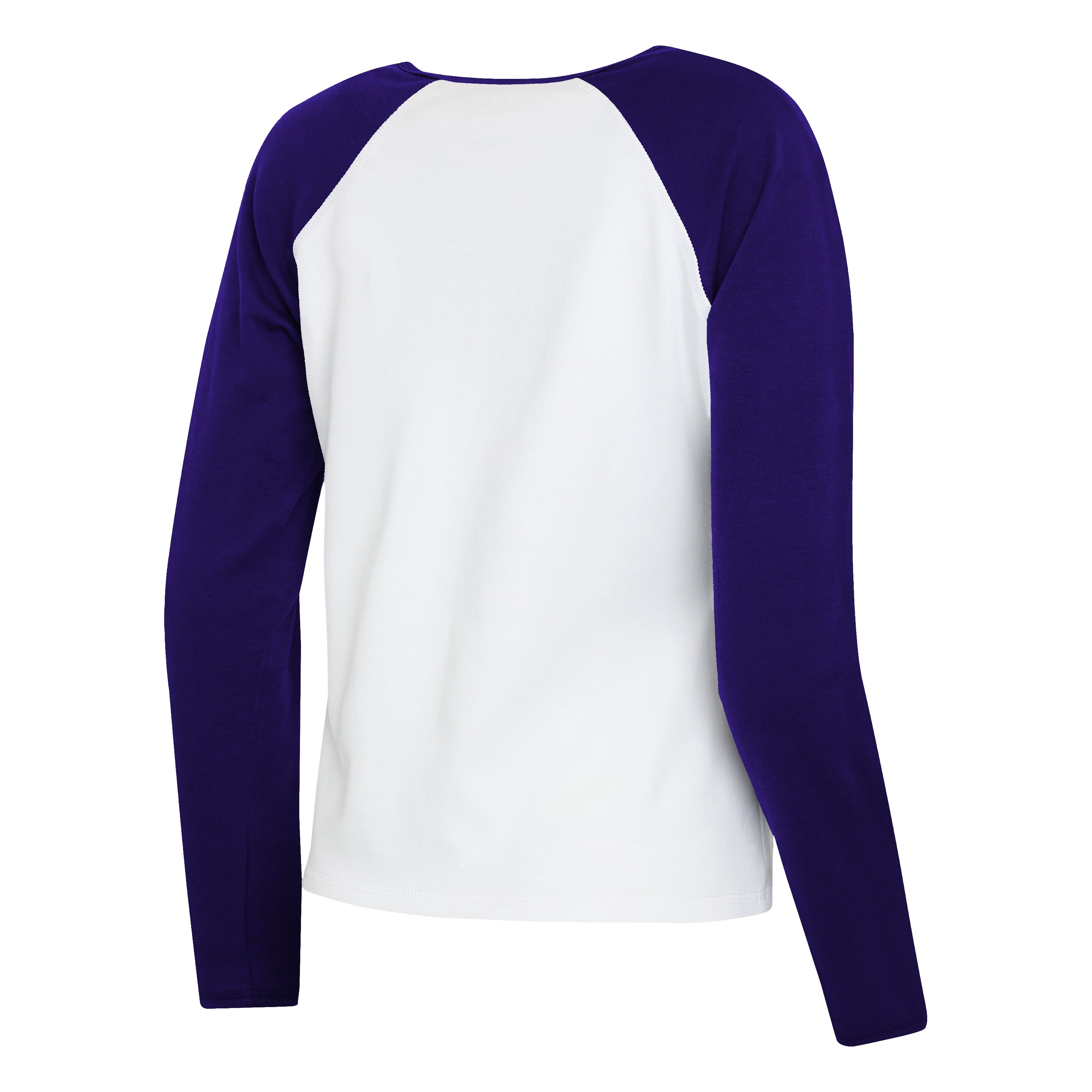 Women's WEAR by Erin Andrews White/Purple Baltimore Ravens Henley Long Sleeve Raglan T-Shirt