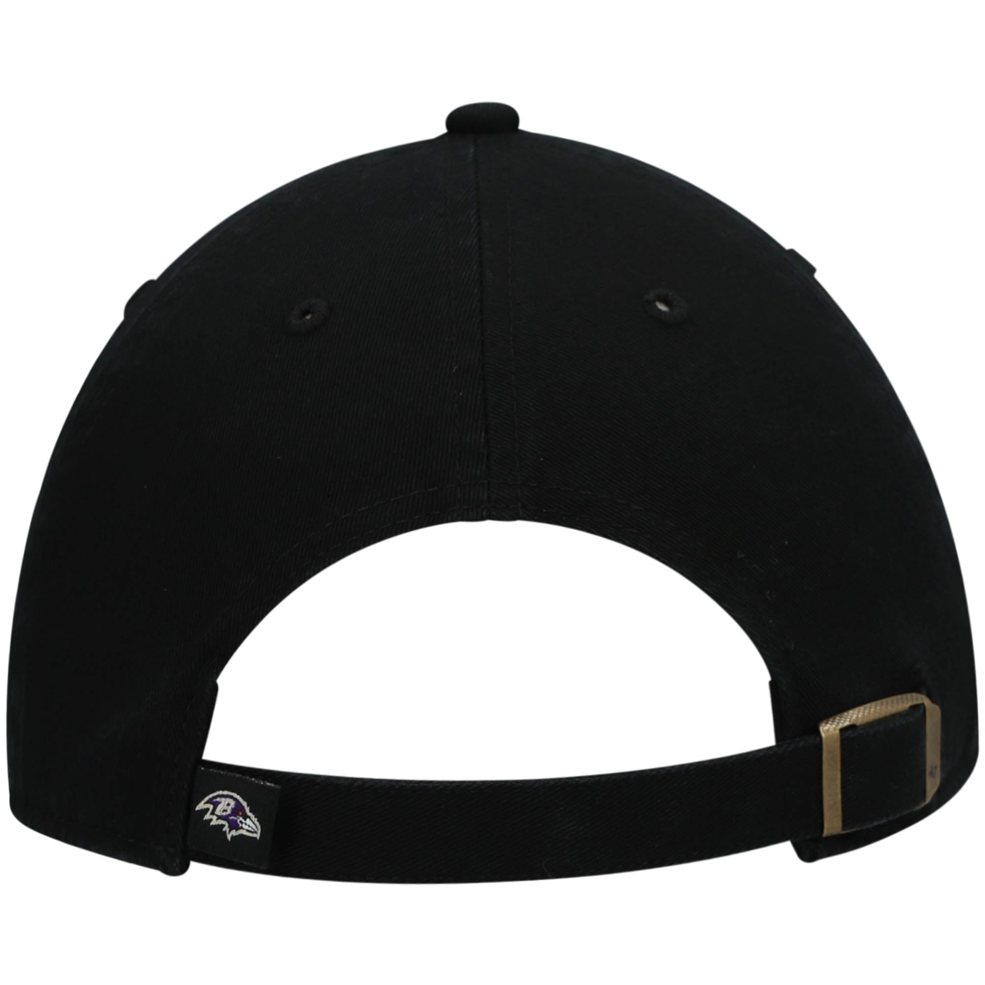 Youth '47 Black Baltimore Ravens Logo Clean Up Adjustable Hat