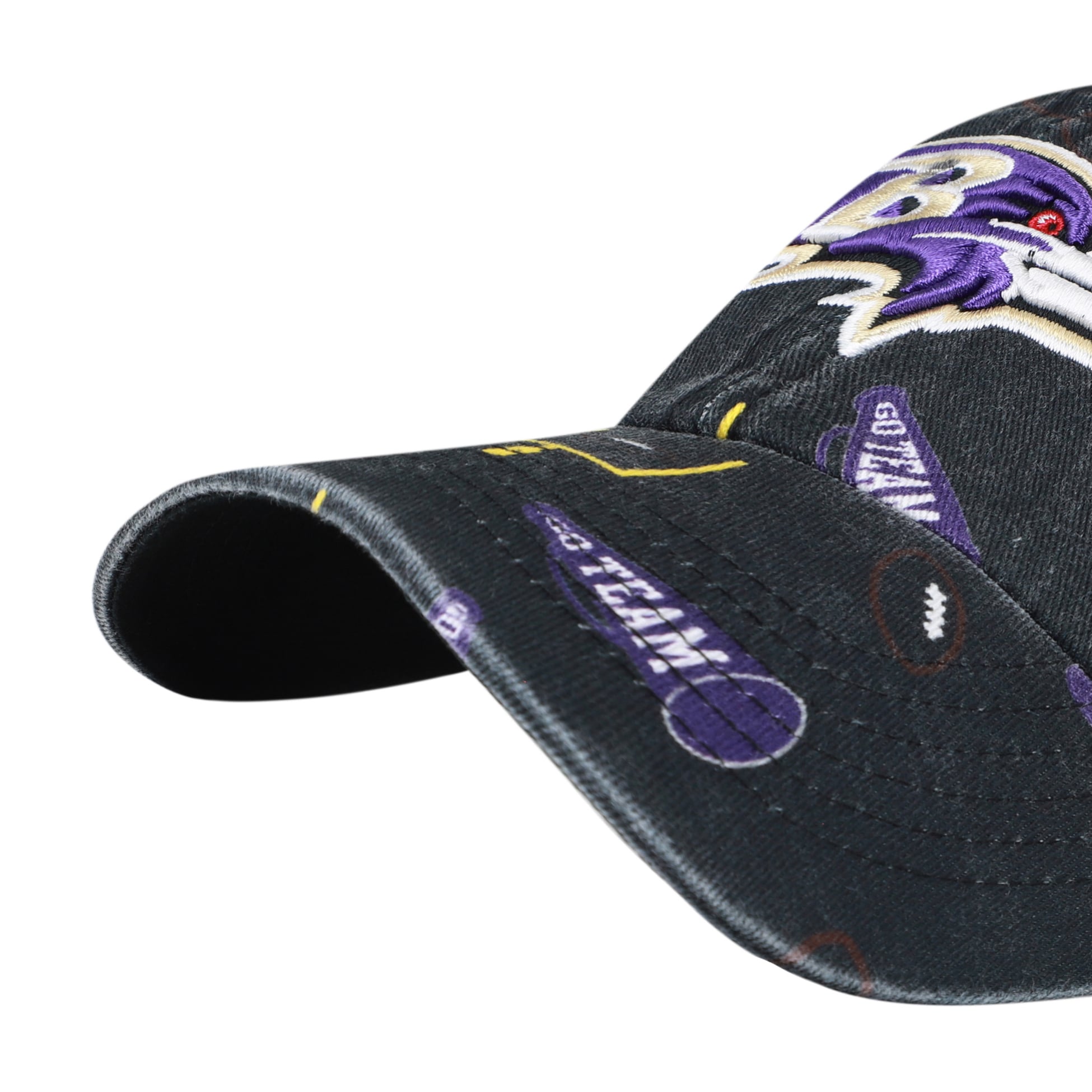 Youth '47  Black Baltimore Ravens Stomping Ground Clean Up Adjustable Hat