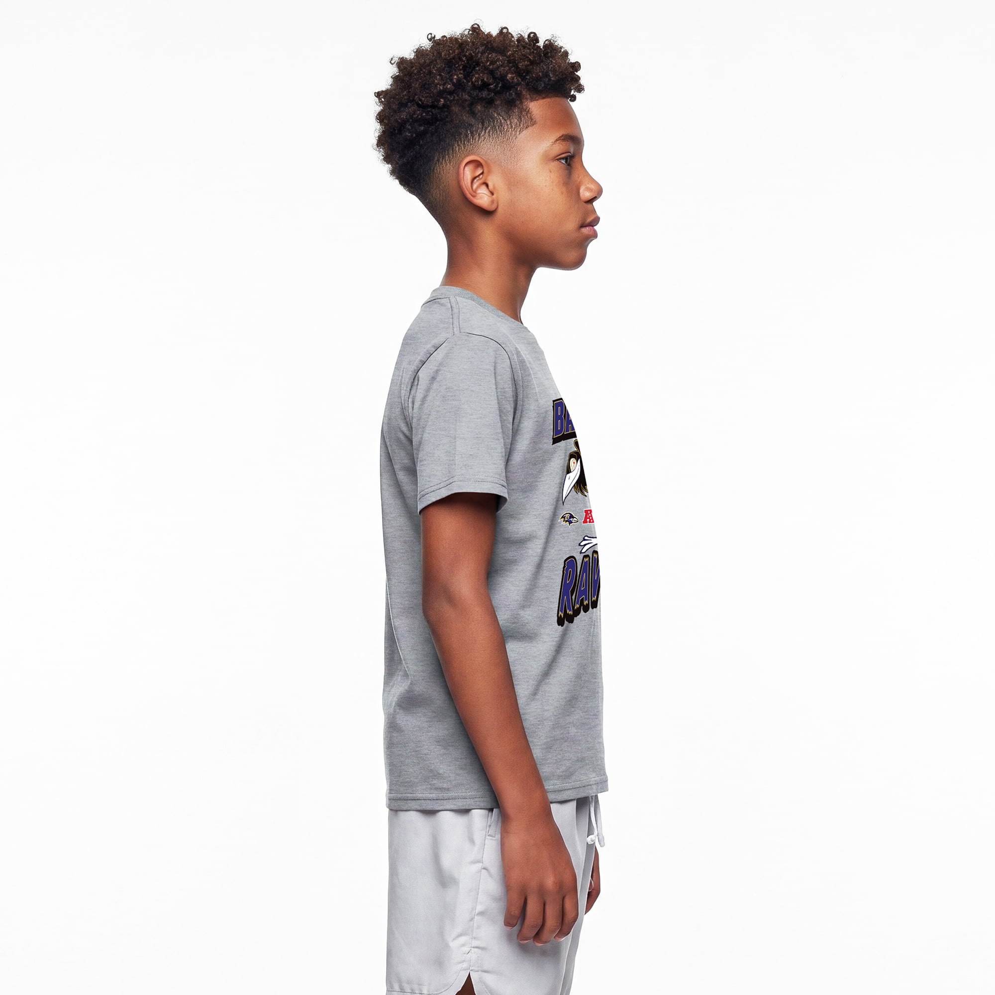 T-shirt Disney x Champion pour enfant, gris chiné, Baltimore Ravens Diablo
