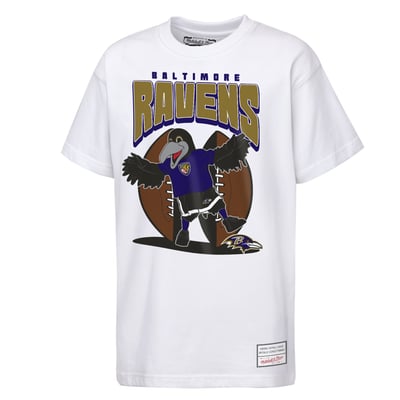  Baltimore Ravens Mitchell & Ness Youth Mascot Mania T-Shirt - White