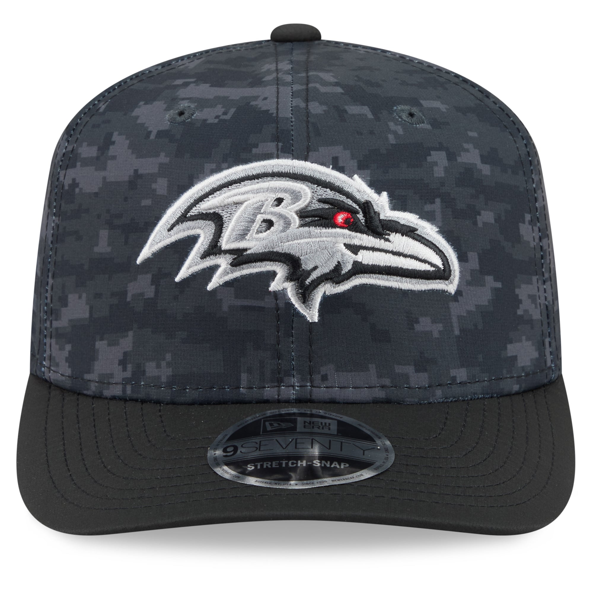 Casquette ajustable New Era noire Baltimore Ravens 2026 Salute To Service 9SEVENTY pour jeunes