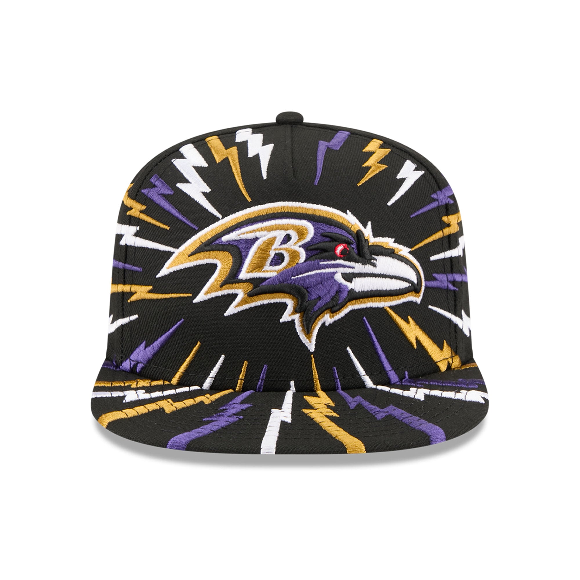 Youth New Era Black Baltimore Ravens Bolt A-Frame 9FIFTY Snapback Hat