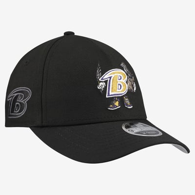Baltimore Ravens New Era Youth Cartoon A-Frame 9FORTY Adjustable Hat - Black

