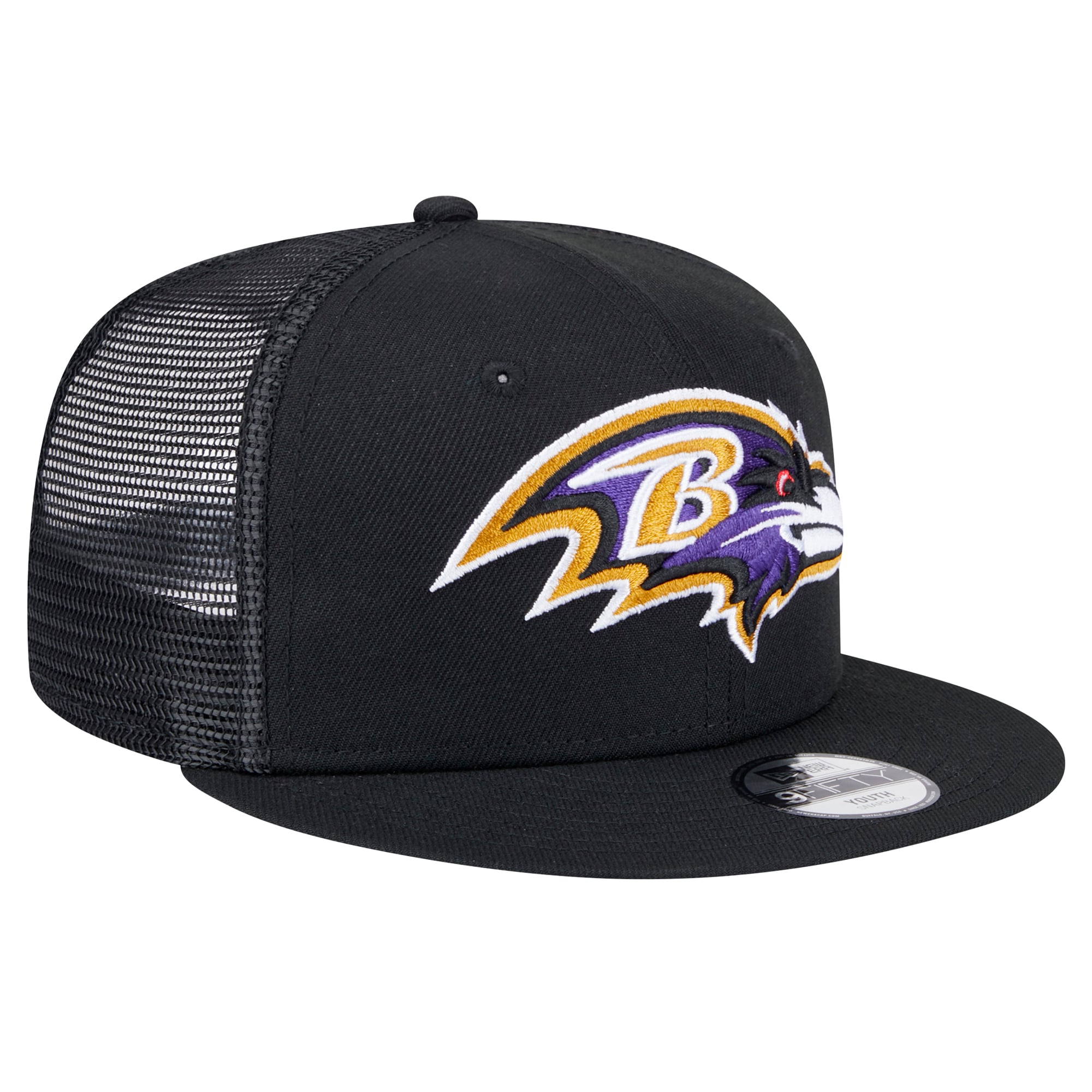 Casquette trucker New Era 9FIFTY noire Baltimore Ravens pour jeunes
