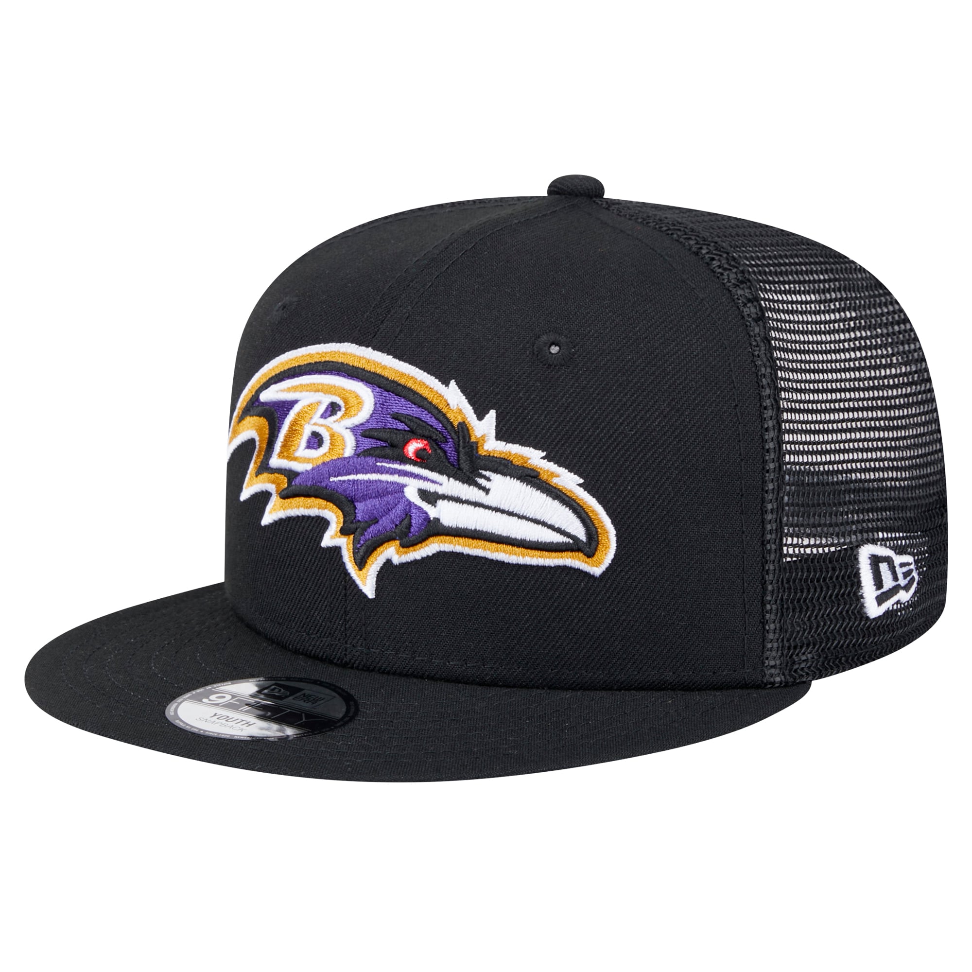 Casquette trucker New Era 9FIFTY noire Baltimore Ravens pour jeunes