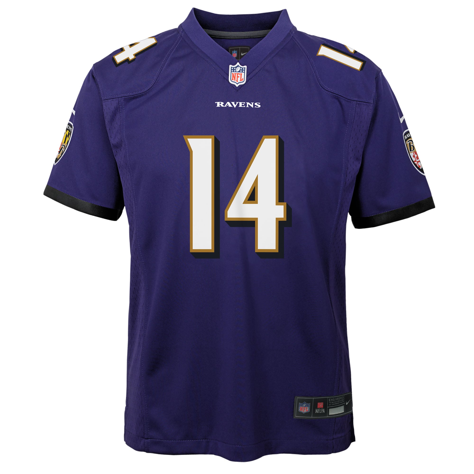 maillot de match Nike Kyle Hamilton violet pour enfant, Baltimore Ravens, l'équipe enfant