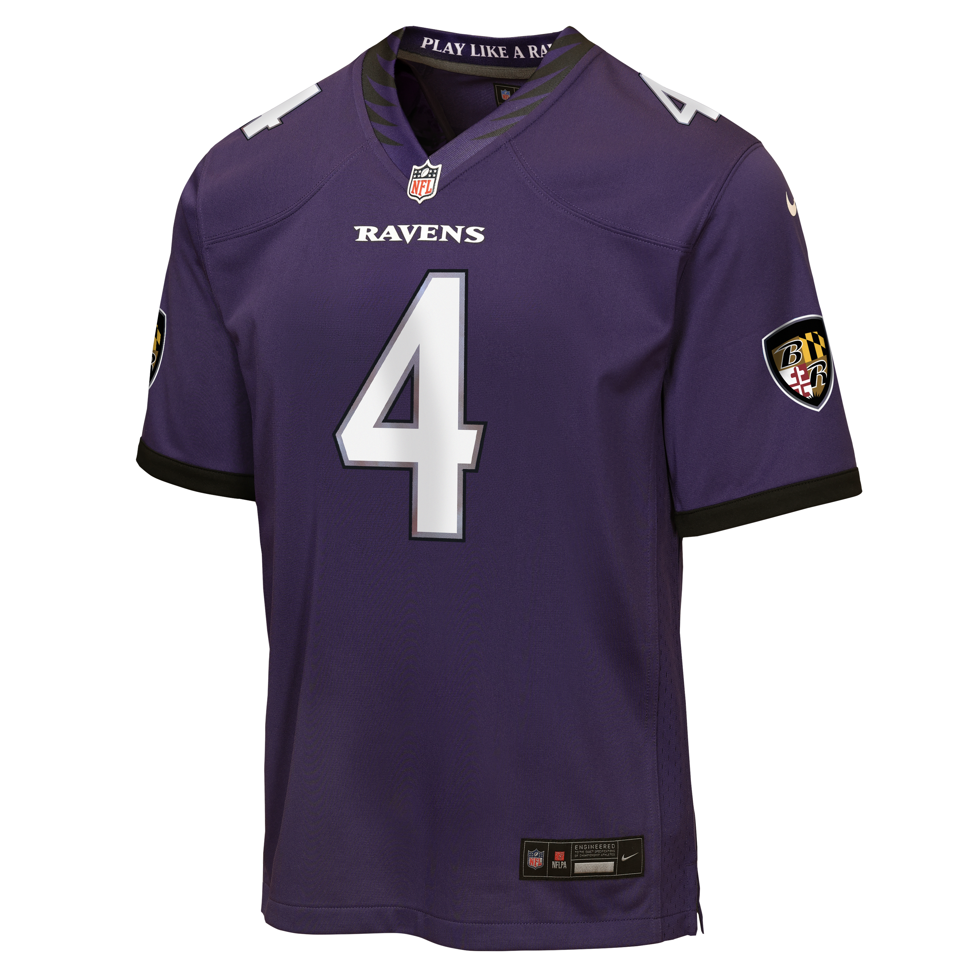 Maillot de match Nike Zay Flowers violet pour enfant des Ravens Baltimore