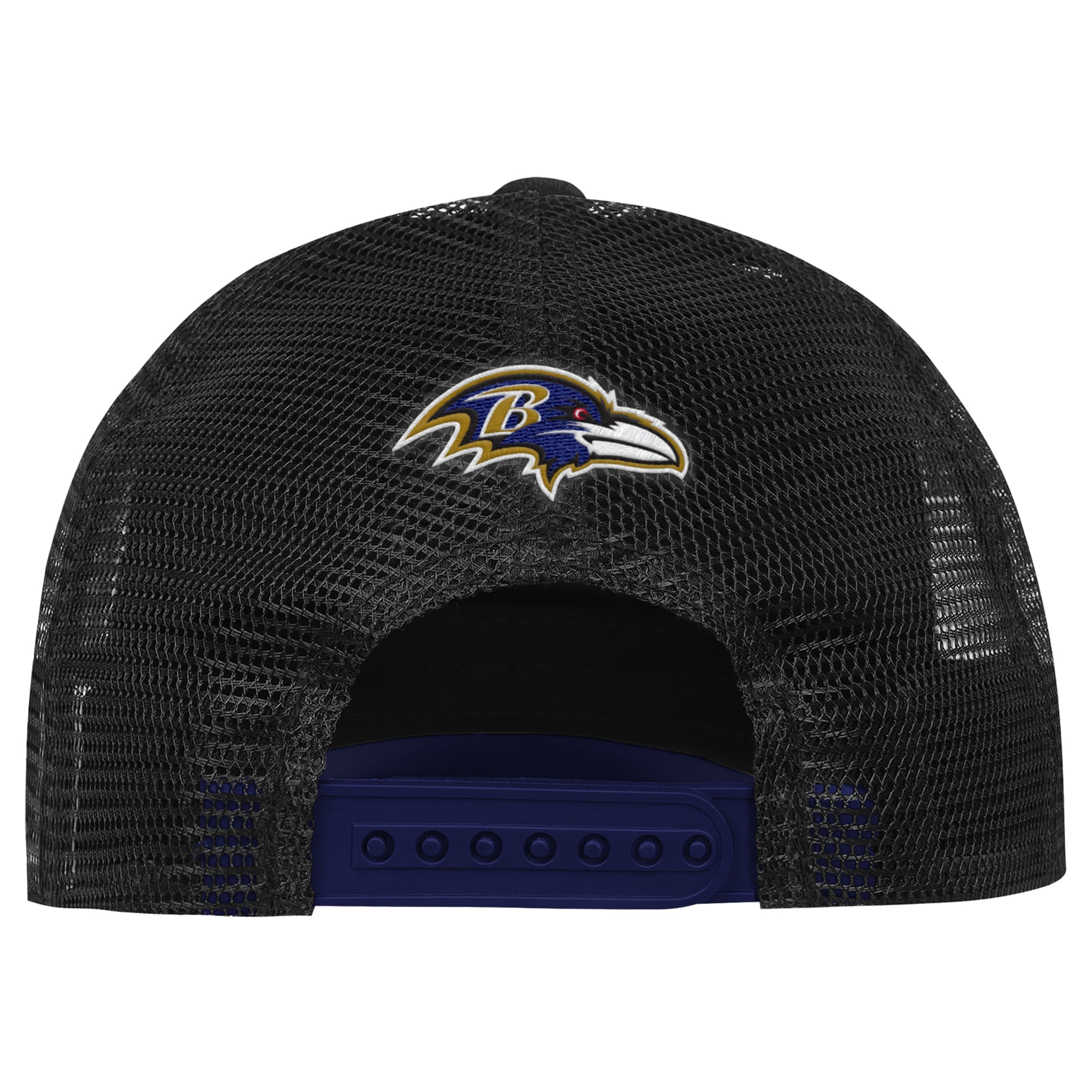 Youth Outerstuff Black/Purple Baltimore Ravens Handoff Foam Adjustable Trucker Hat