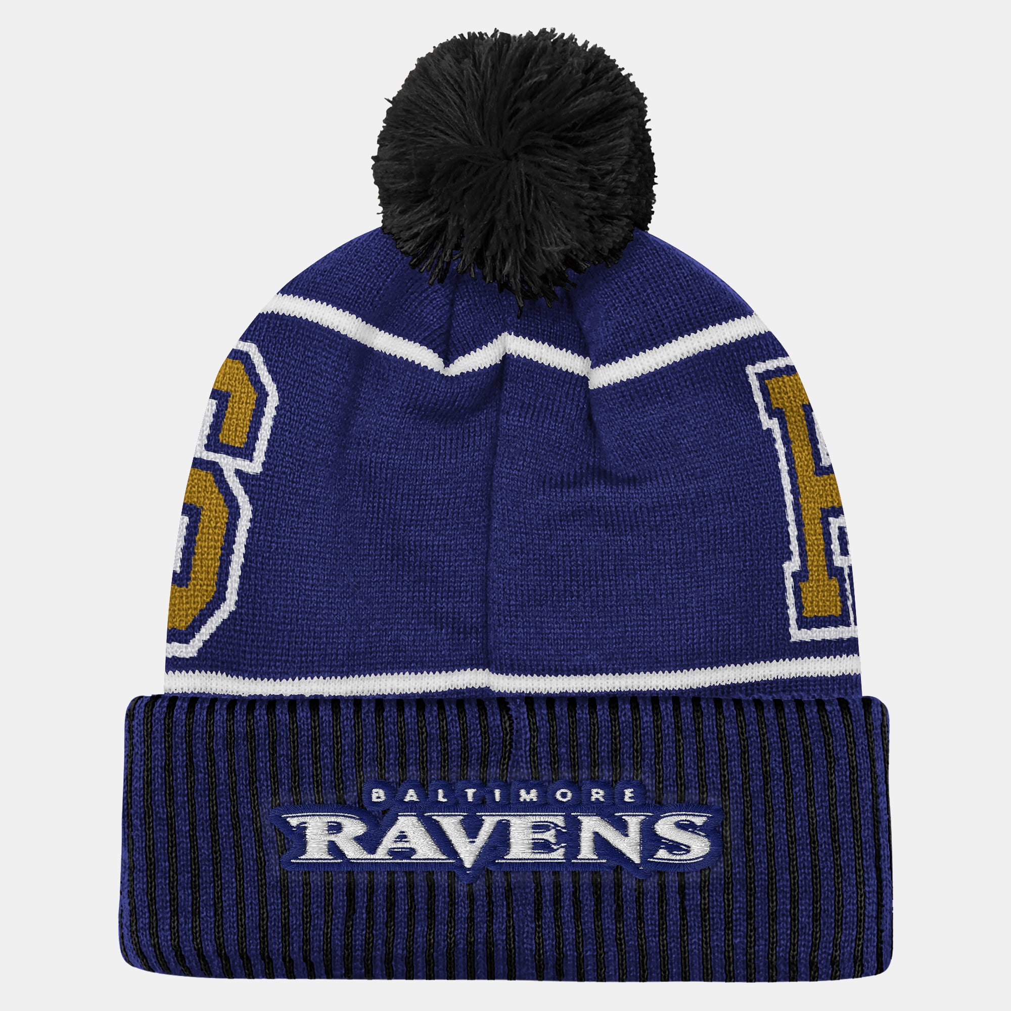Youth Outerstuff Purple Baltimore Ravens Highlight Cuffed Knit Hat with Pom