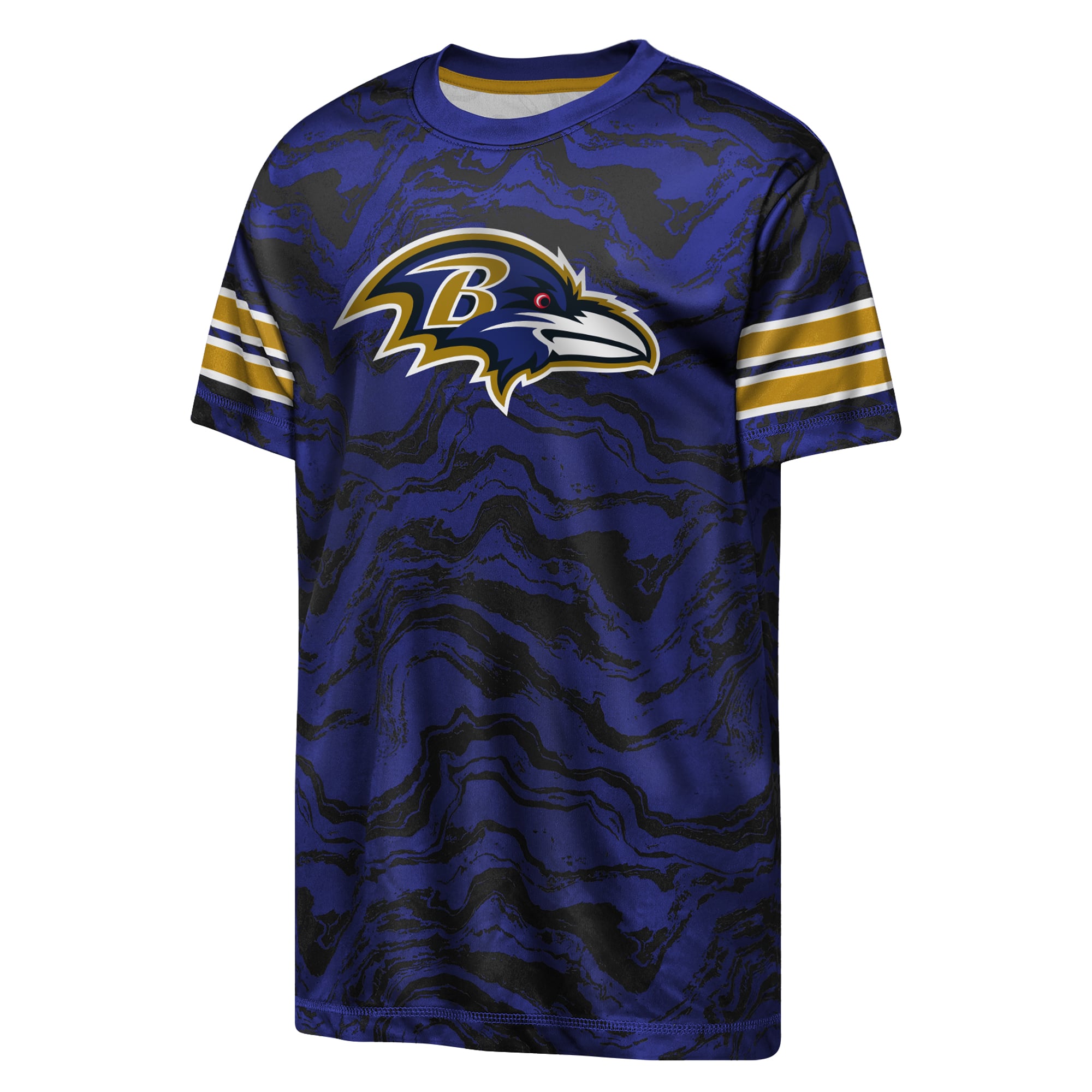 Youth Outerstuff Purple Baltimore Ravens Slant Route Performance T-Shirt