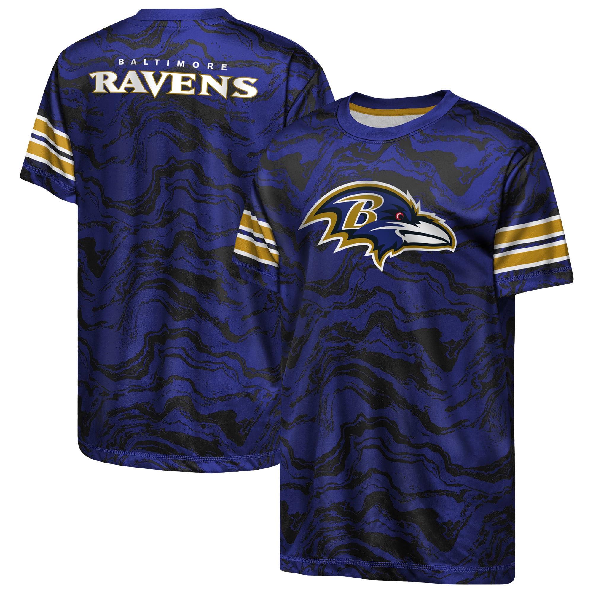 Youth Outerstuff  Purple Baltimore Ravens Slant Route Performance T-Shirt