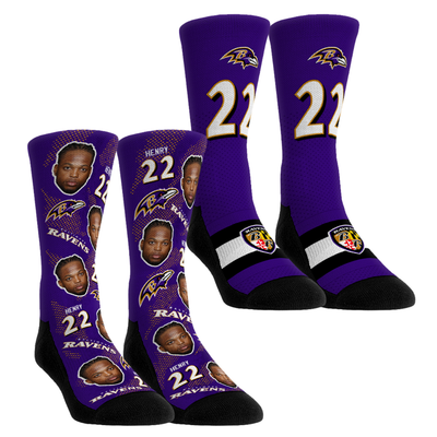 Derrick Henry Baltimore Ravens Rock Em Youth Player Football Guy Two-Pack Crew Sock Set