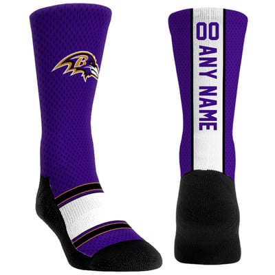  Baltimore Ravens Rock Em Youth Custom Jersey Crew Socks - Purple