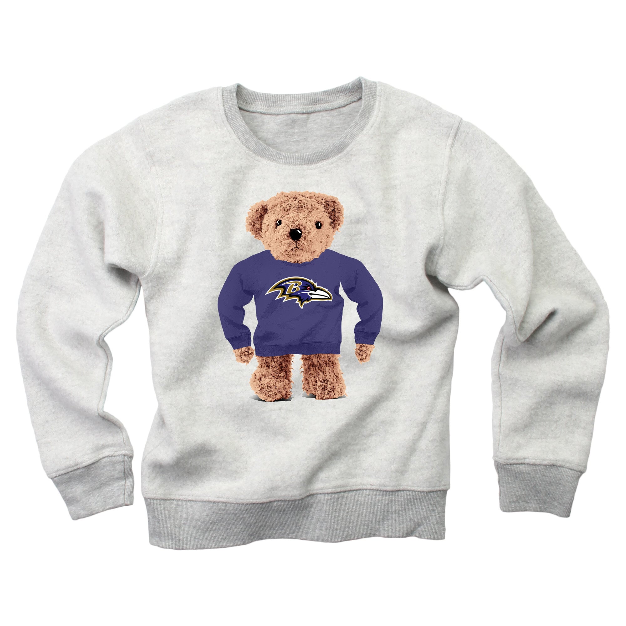 Sweat-shirt en polaire inversée Wes & Willy Gray Baltimore Ravens pour enfants