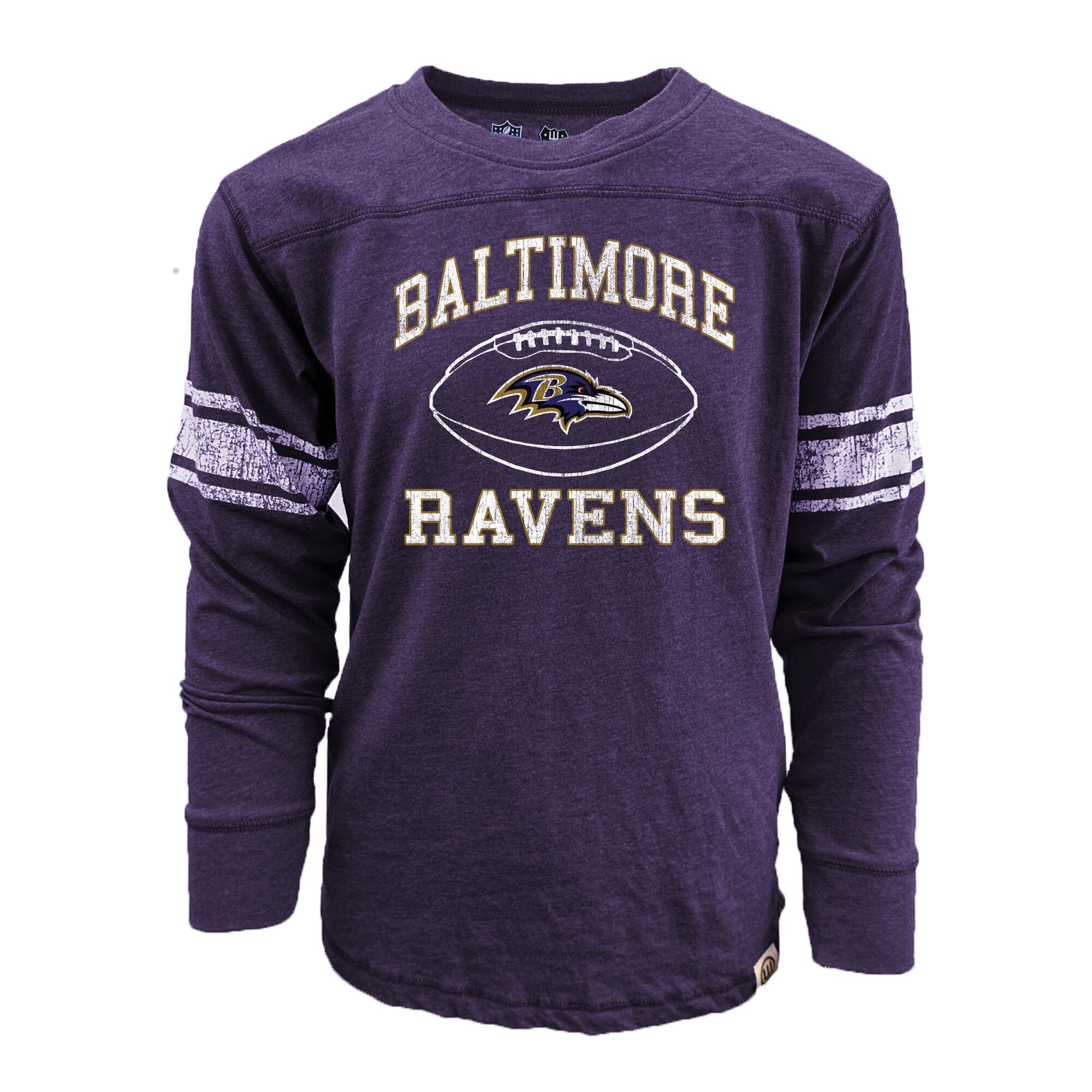 T-shirt à manches longues violet Wes & Willy des Ravens de Baltimore pour jeunes