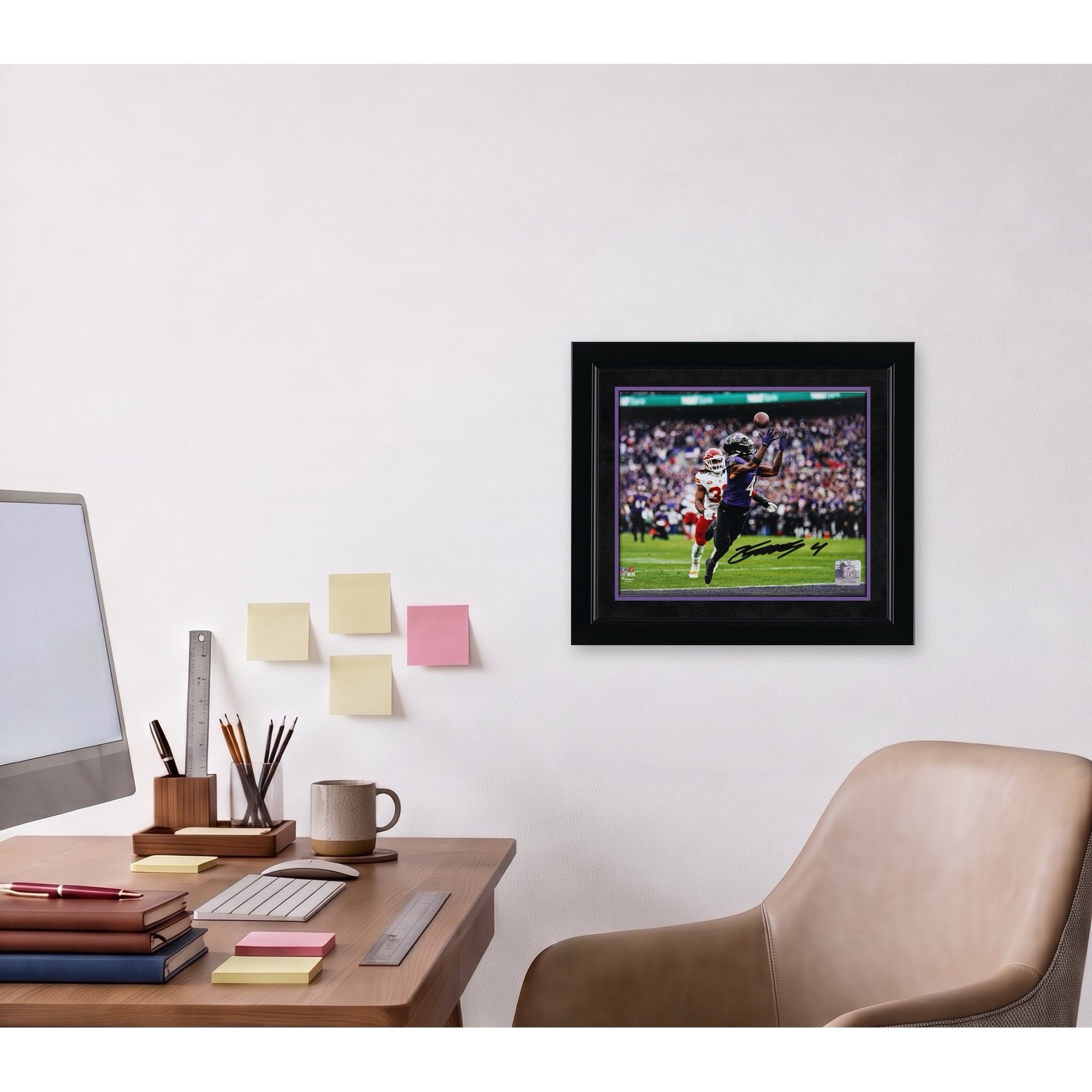 Photo dédicacée de Zay Flowers (Baltimore Ravens) - 20 x cm ( x pouces