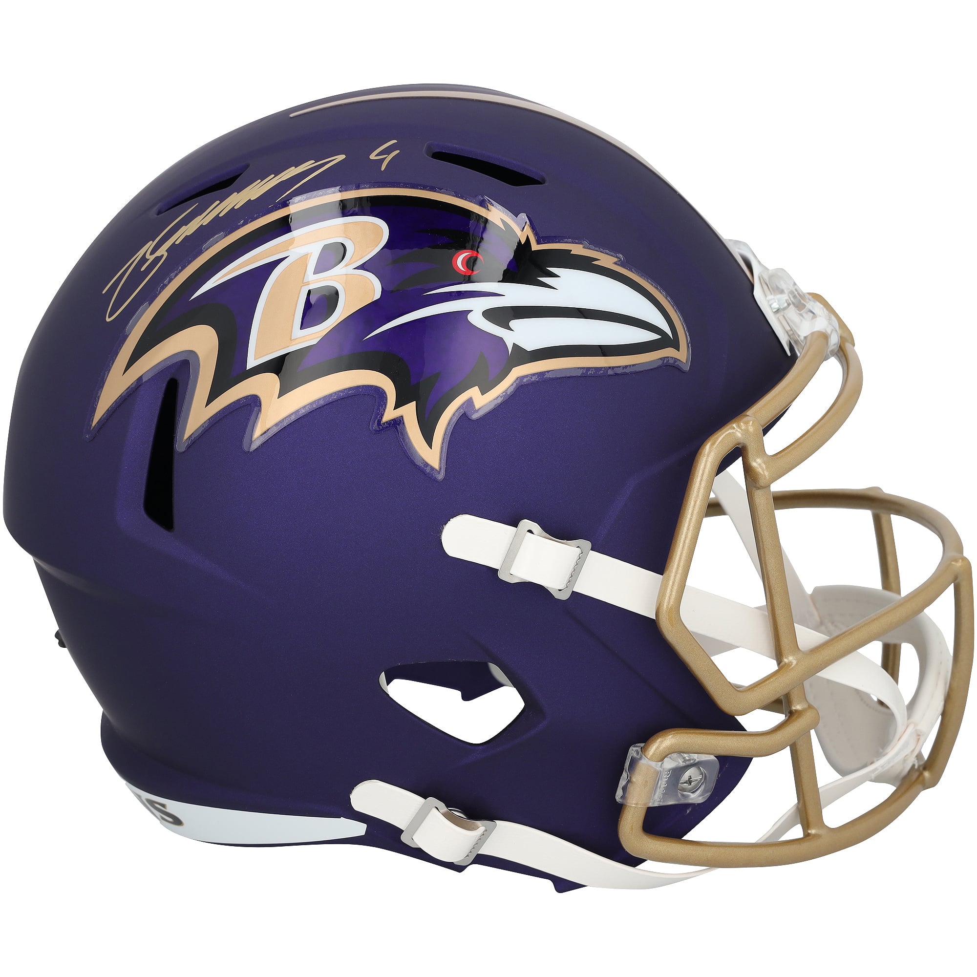 Casque réplique violet Speed 2026 Alternate #1 autographié par Zay Flowers des Ravens de Baltimore